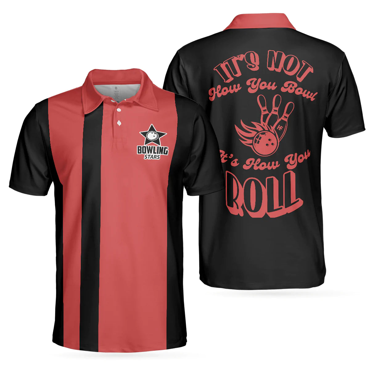 Bowling Men Polo Shirt - Black And Red Bowling Polo Shirt, It's Not How You Bowl Bowling Shirt For Men - Perfect Gift For Friend, Family, Bowling Lovers