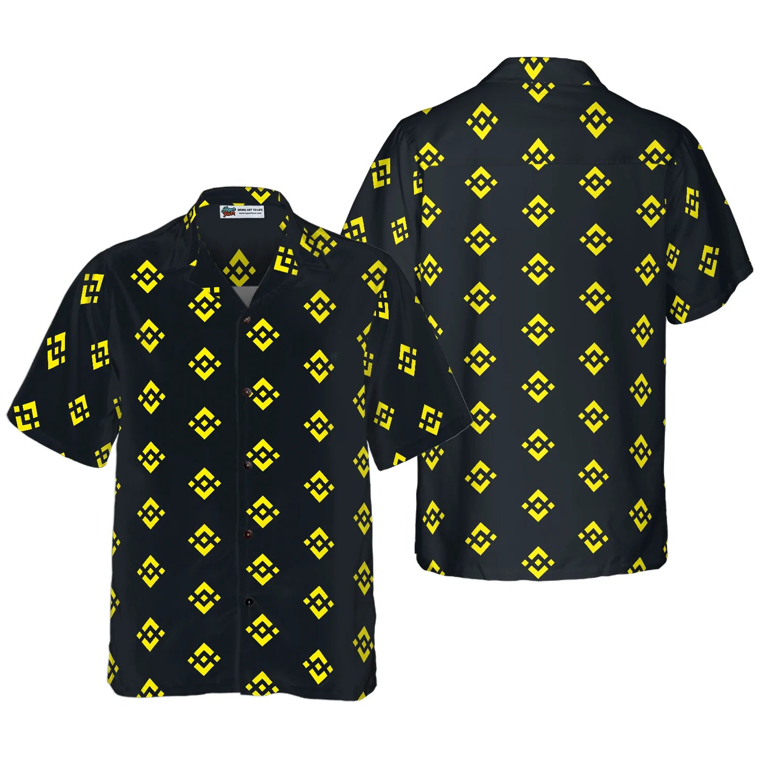 Binance Coin Pattern Hawaiian Shirt, Best Gift For Husband, Boyfriend