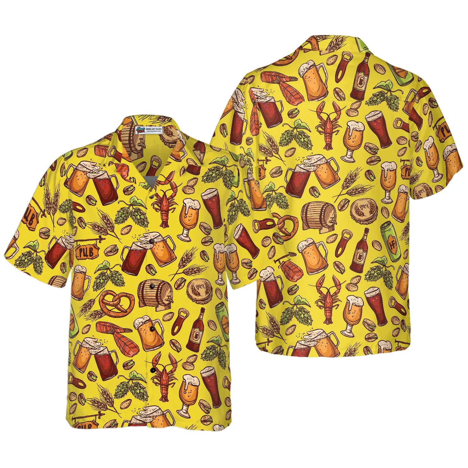 Beer Yellow Hawaiian Shirt Hawaiian Shirt, Colorful Beer Hawaiian Shirt , Beer Tropical Summer Aloha Shirt For Men And Women, Perfect Gift For Beer Lovers, Friends, Husband, Boyfriend, Family