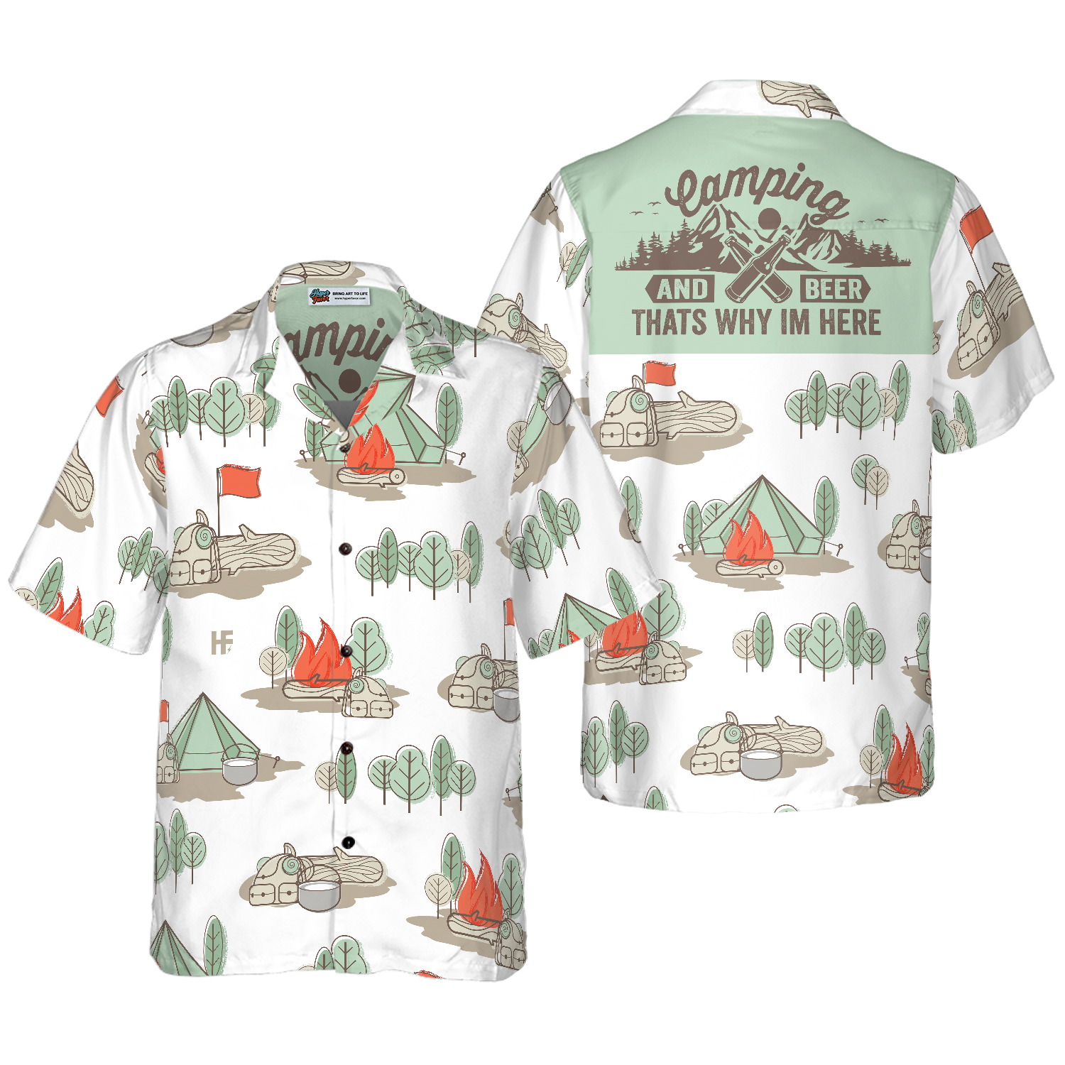 Camping And Beer Thats Why Im Here Hawaiian Shirt,Camping Hawaiian Shirt, Best Gift For Camping, Friend, Family