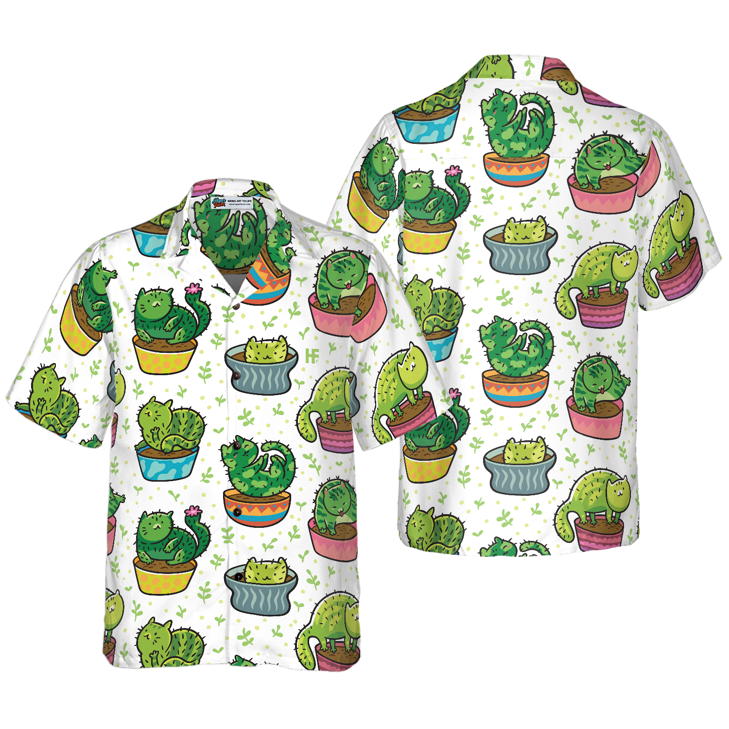 Cactus Cats Hawaiian Shirt, Best Gift For Husband, Wife, Boyfriend, Girlfriend, Friend, Family