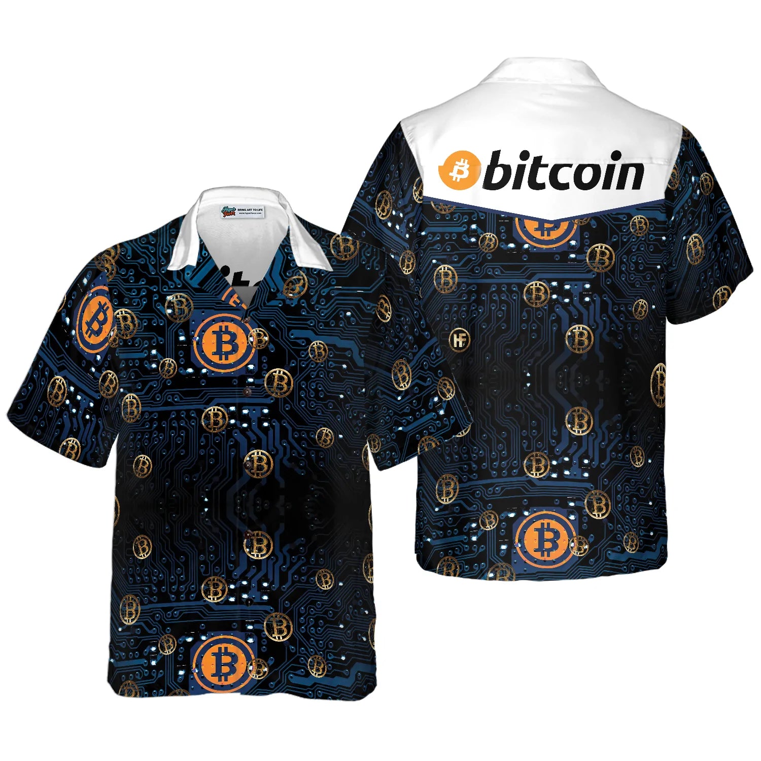 Bitcoin Logo Hawaiian Shirt, Bitcoin Aloha Shirt For Men - Perfect Gift For Bitcoin Lovers, Family, Friends, Husband, Boyfriend