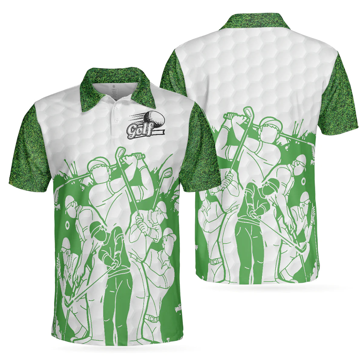 White And Green Golfers Men Polo Shirt, King Of The Green Golf Shirt For Male, Cool Gift For Golfers