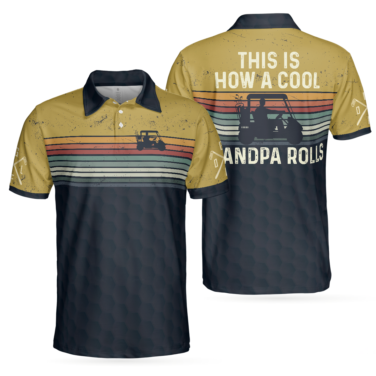 This Is How A Cool Grandpa Rolls Golf Polo Shirt, Striped Shirt For Men, Cool Golf Gift For Golfers - Perfect Gift For Men