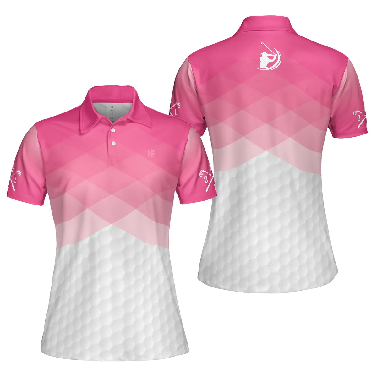 Pink Argyle Pattern Golf Polo Shirt, Just A Pink Girl Who Loves Playing Golf Short Sleeve Shirt For Ladies, Gift For Female Golfers