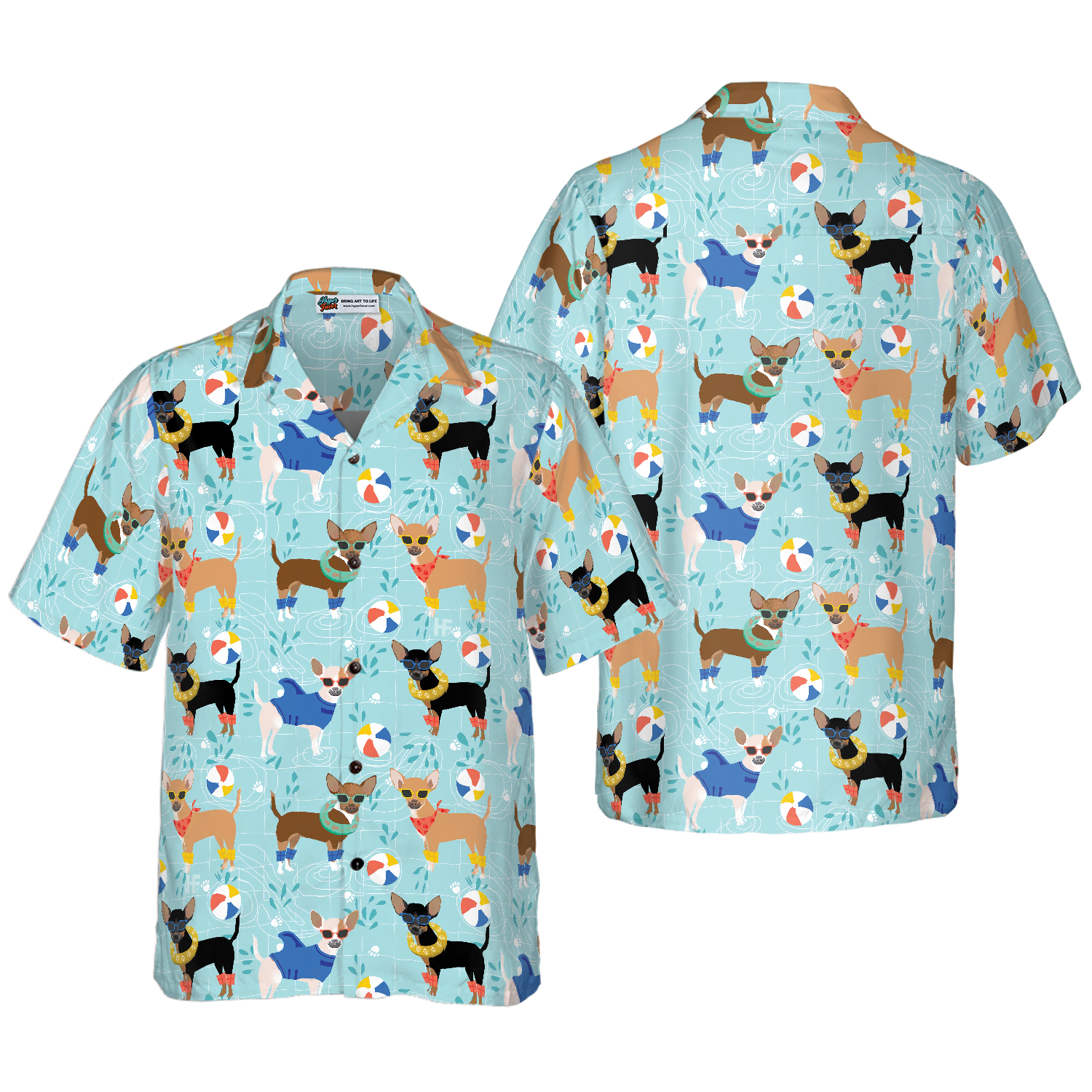 Chihuahua Pool Party Hawaiian Shirt, Best Gift For Chihuahua Lover, Husband, Wife, Boyfriend, Girlfriend, Friend, Family
