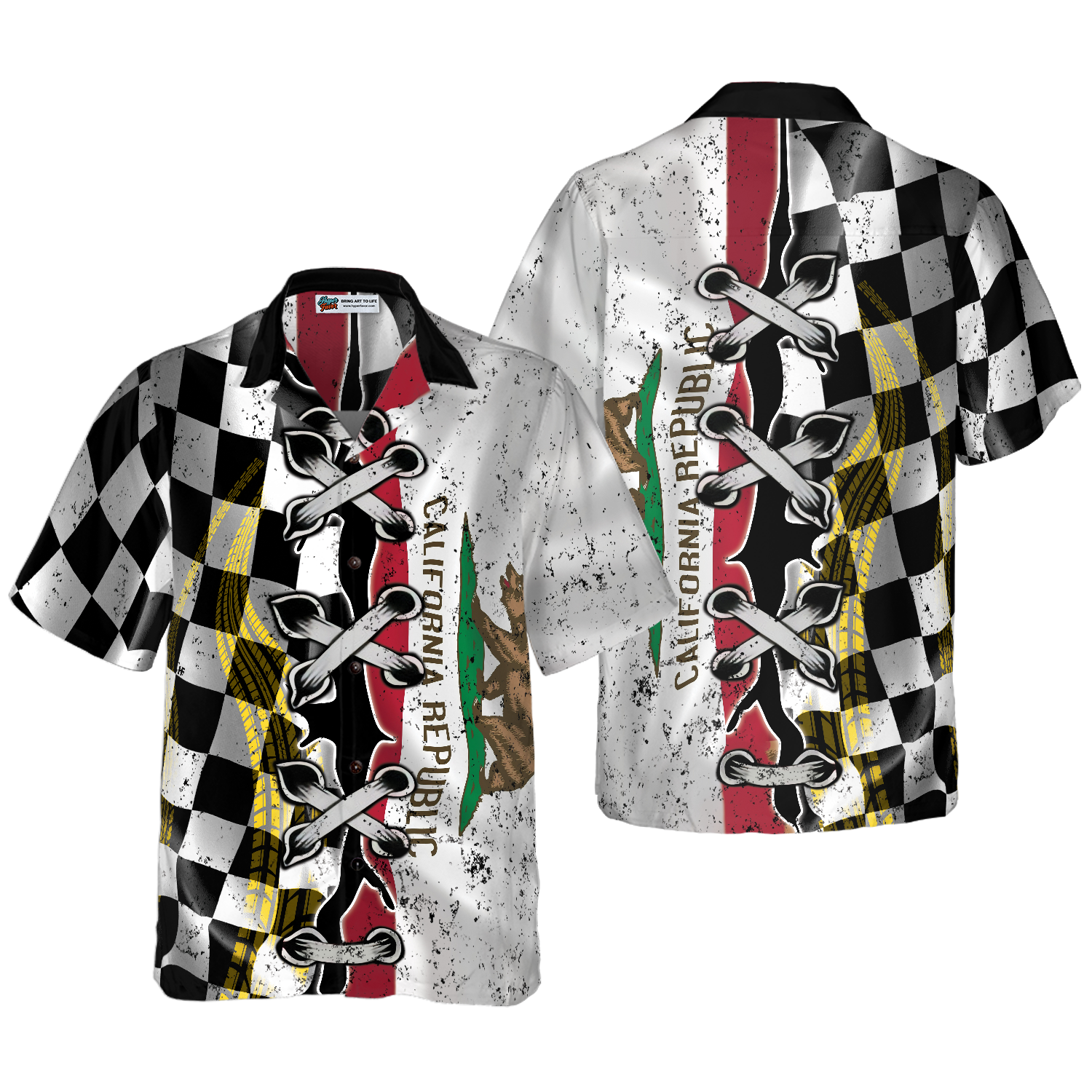 California Racing Flag Hawaiian Shirt, Best Gift For Friend, Family