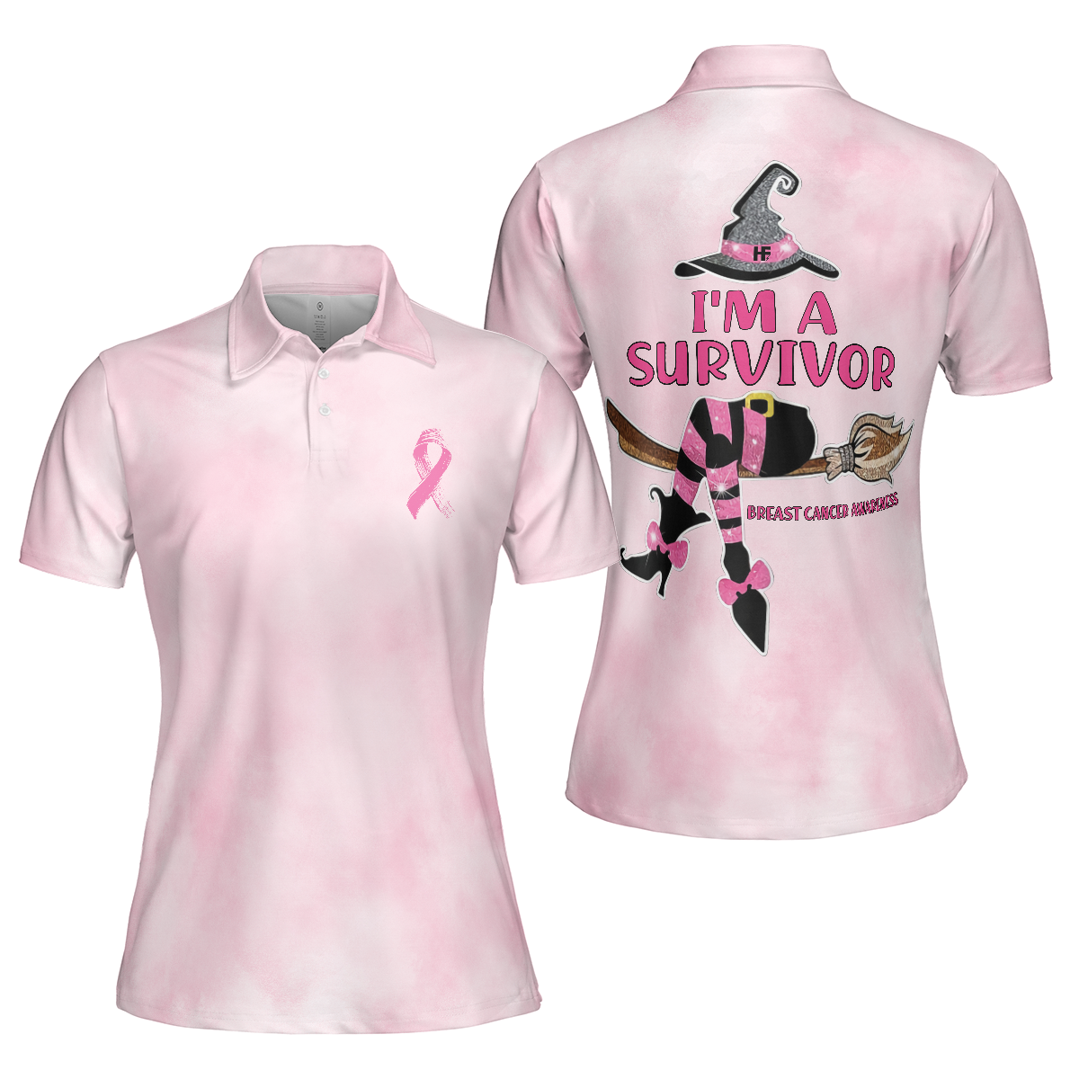 Breast Cancer Women Polo Shirt, I'm A Survivor Breast Cancer Short Sleeve Women Polo Shirt, Breast Cancer Awareness Shirt For Ladies