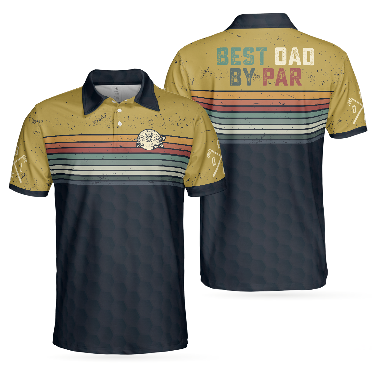 Vintage Golf Men Polo Shirt, Best Dad By Par Golf Dad Polo Shirt, Plus Size Golfing Polo Style Shirt, Best Gift For Golf Addicts Dad