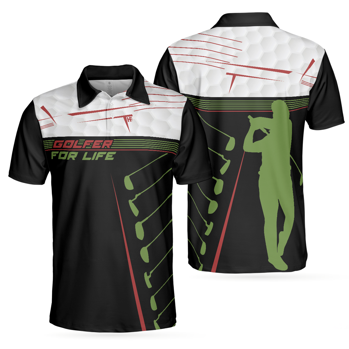 Golfer For Life Sporty And Elegant Design Golf Men Polo Shirt, Active Golf Shirt Design For Men, Best Golf Gift Idea, Best Gift For Golfers