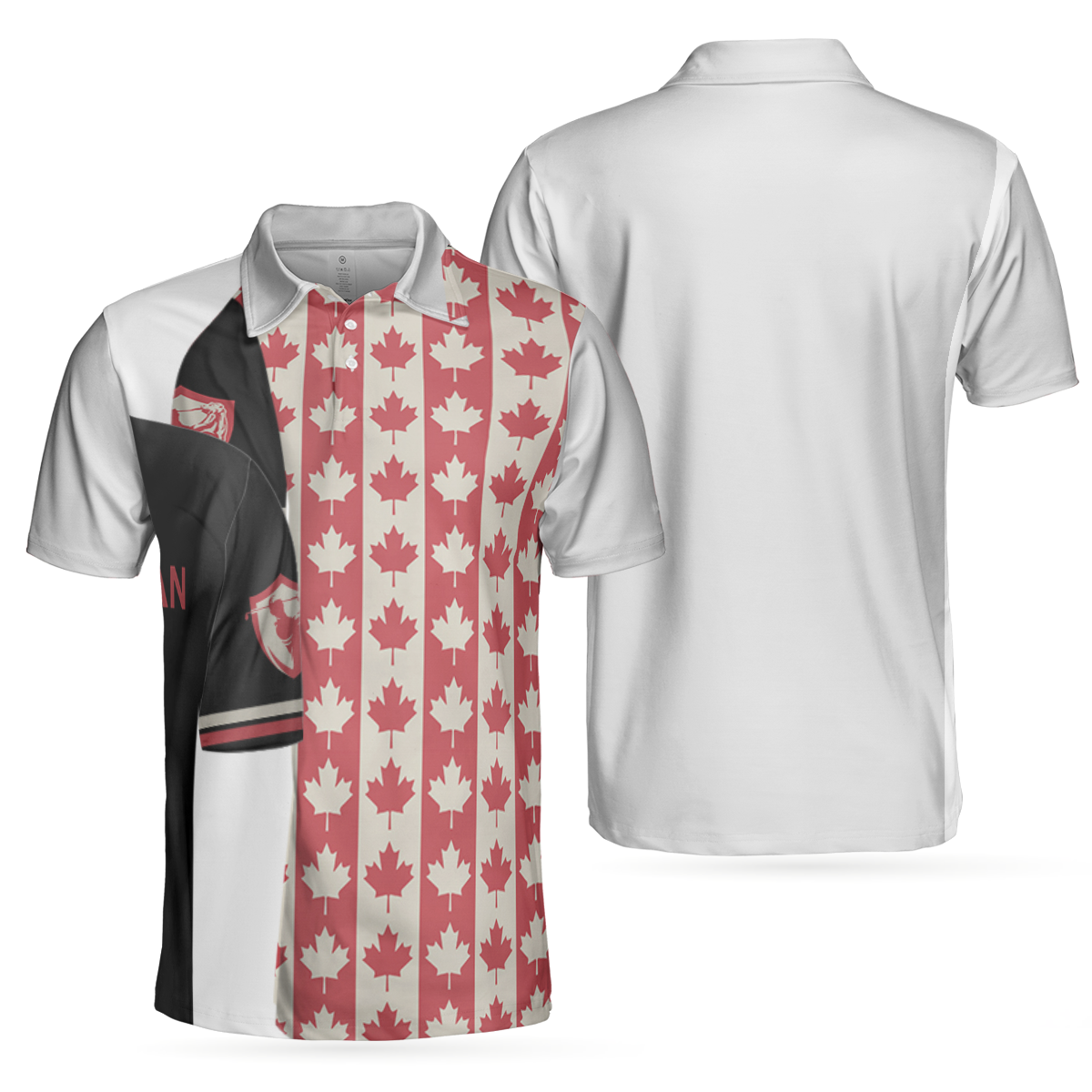 Canadian Golf Flag Polo Shirt, Simple Golfing Shirt Design For Canadian Fans, Best Male Golf Gift Idea