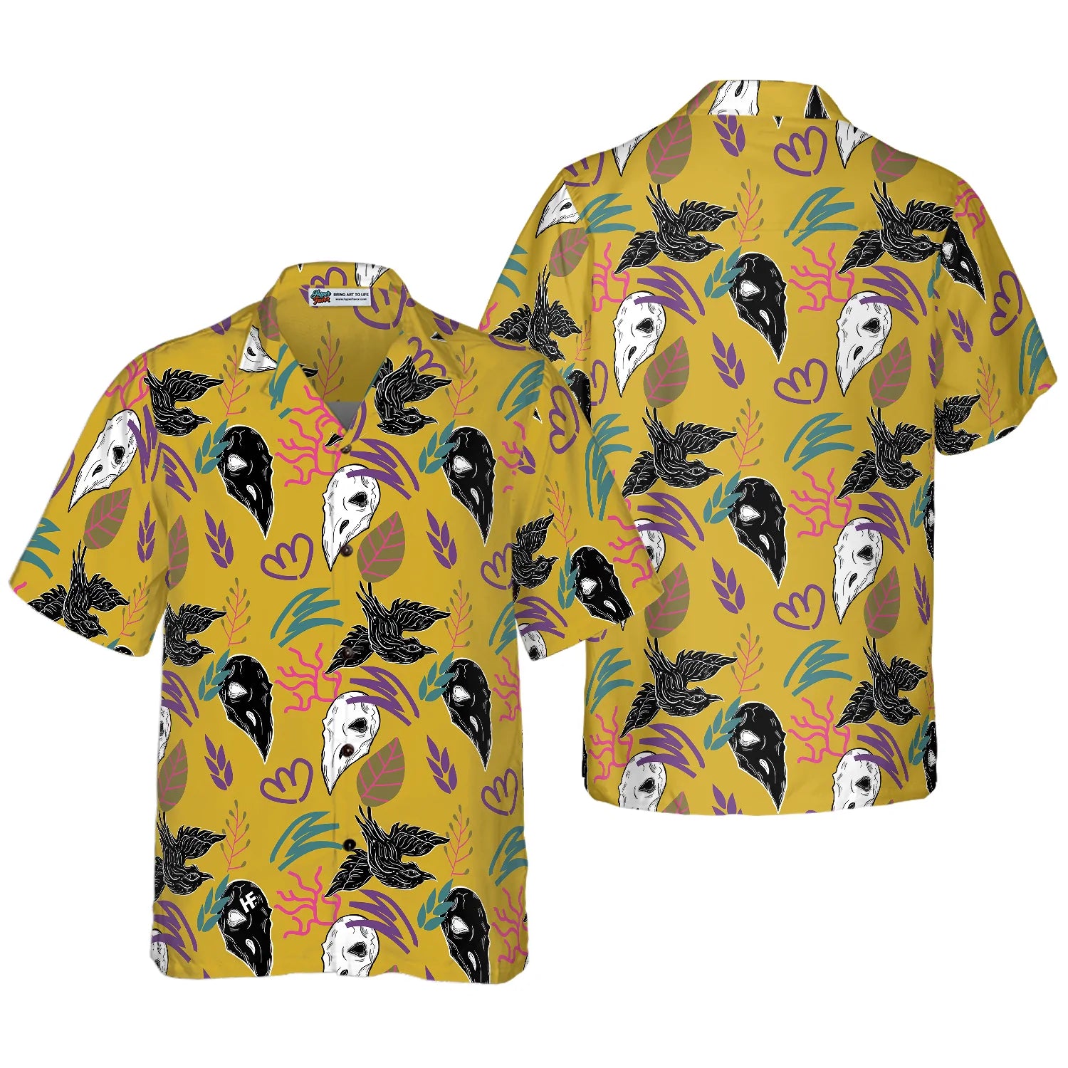 Bird Skull Hawaiian Shirt, Bird Skull Aloha Shirt - Perfect Gift For Family, Friends, Husband, Boyfriend