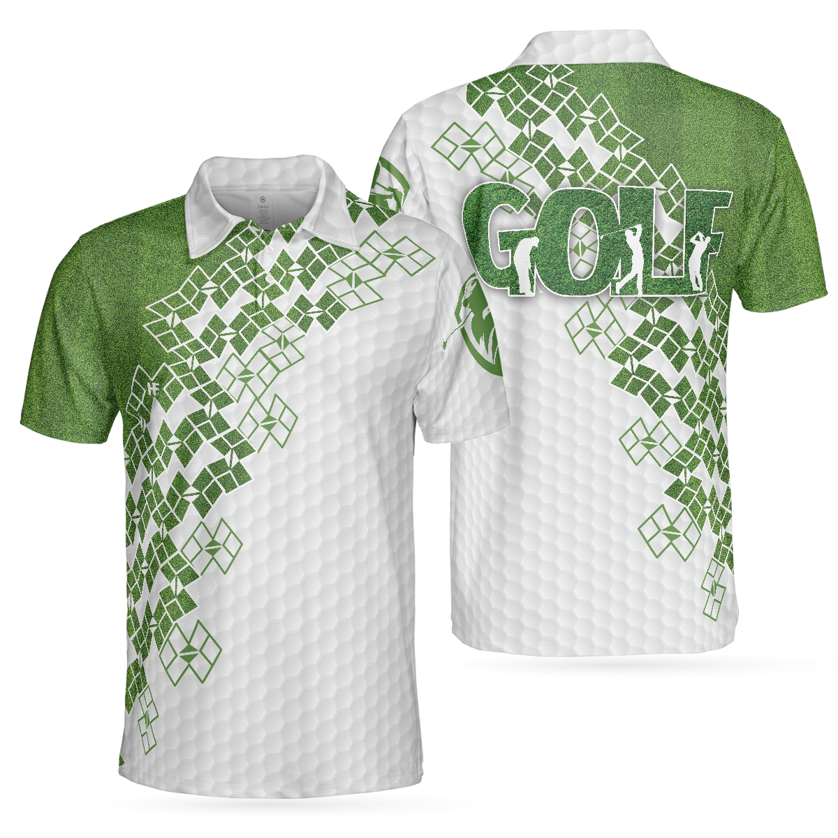 Elegant Golf In Green Golf Polo Shirt, White And Green Golf Shirt For Men, Unique Gift For Golfers