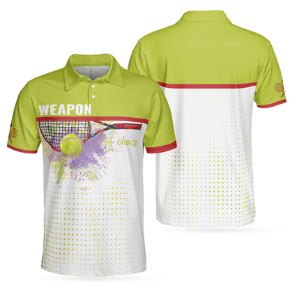 Weapon Of Choice Short Sleeve Polo Shirt, Tennis Racket Hit The Ball Polo Shirt, Best Golf Shirt For Men - Perfect Gift For Men, Tennis Players