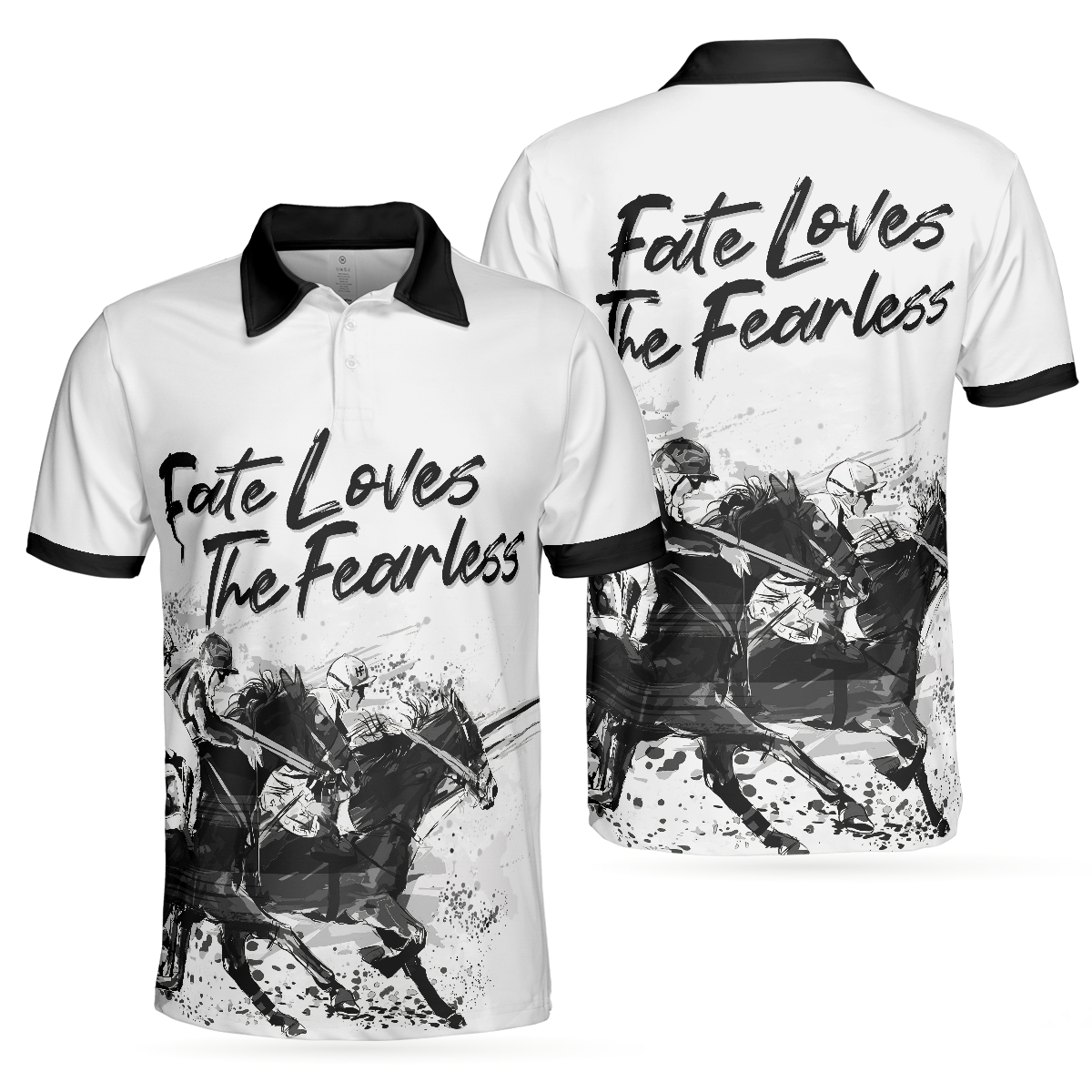 Horse Rider Men Polo Shirt, Fate Loves The Fearless Horse Riding Polo Shirt, Horse Riding Shirt For Men, Gifts for Equestrians