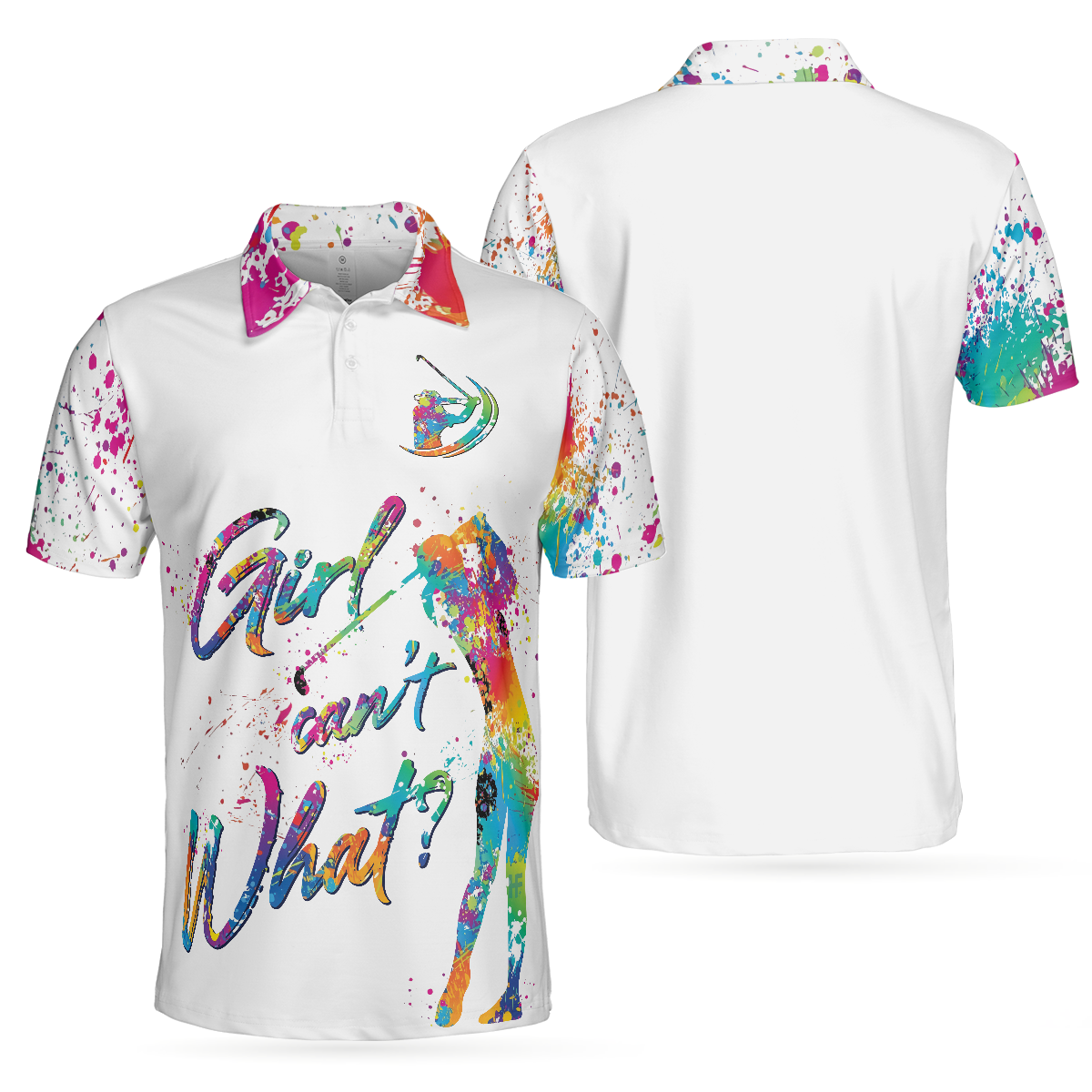 Color Golfer Men Polo Shirts, Girl Can't What Golf Short Sleeve Shirt For Men, Gift For Golfers