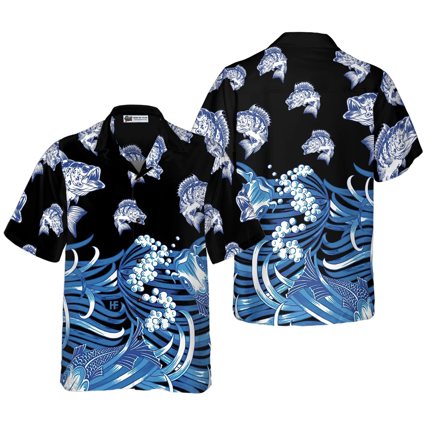 Bass Fish Hawaiian Shirt, 3D Fishing Aloha Shirt, Perfect Gift For Fishing Lovers, Friends, Husband, Boyfriend, Family