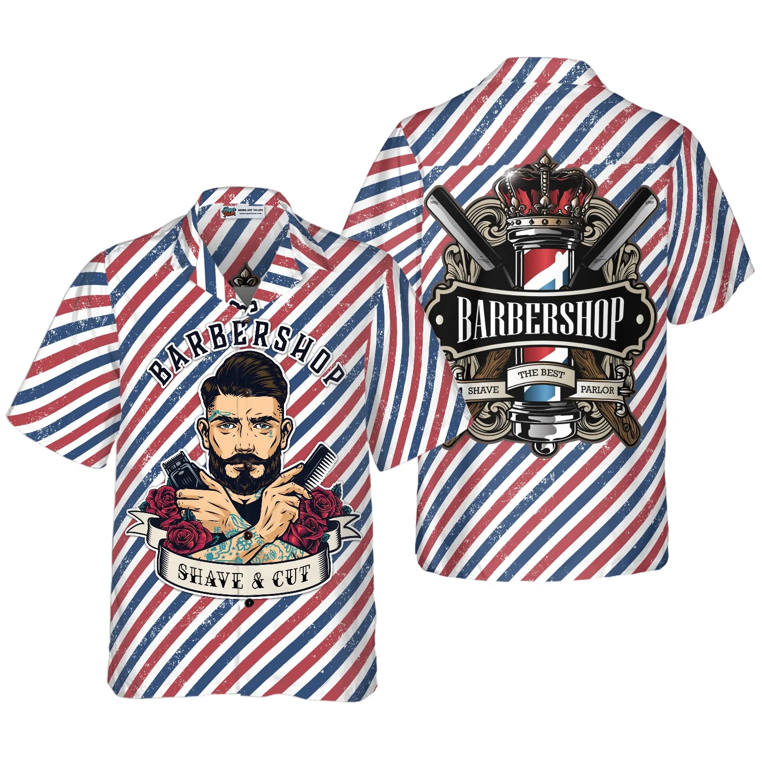 Barbershop Shave & Cut Hawaiian Shirt, Barbershop Shave The Best Parlor Aloha Shirt Summer For Men, Best Gift For Barber, Summer, Husband, Boyfriend