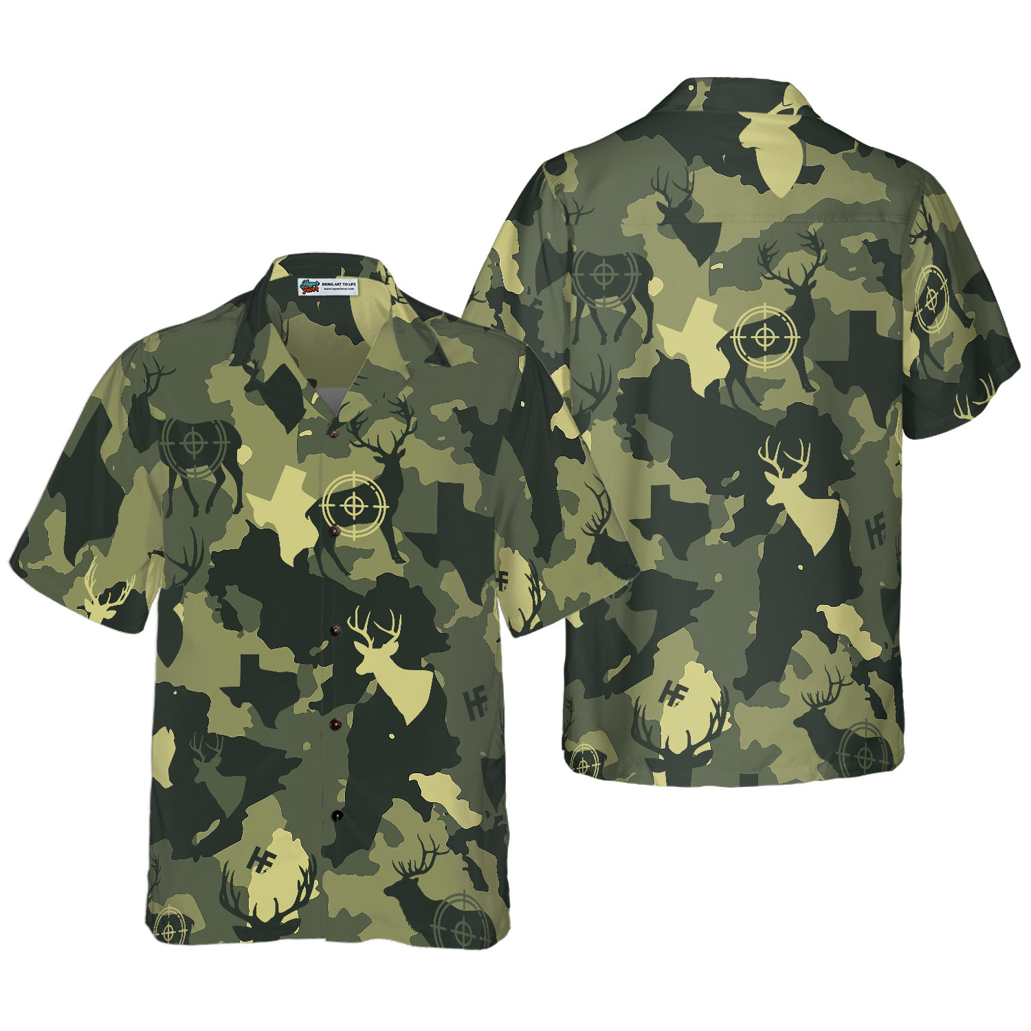 Camouflage Deer Texas Gun Hunting Hawaiian Shirt, Short Sleeve Texas Camo Shirt, Proud Texas Shirt For Men, Friend, Family