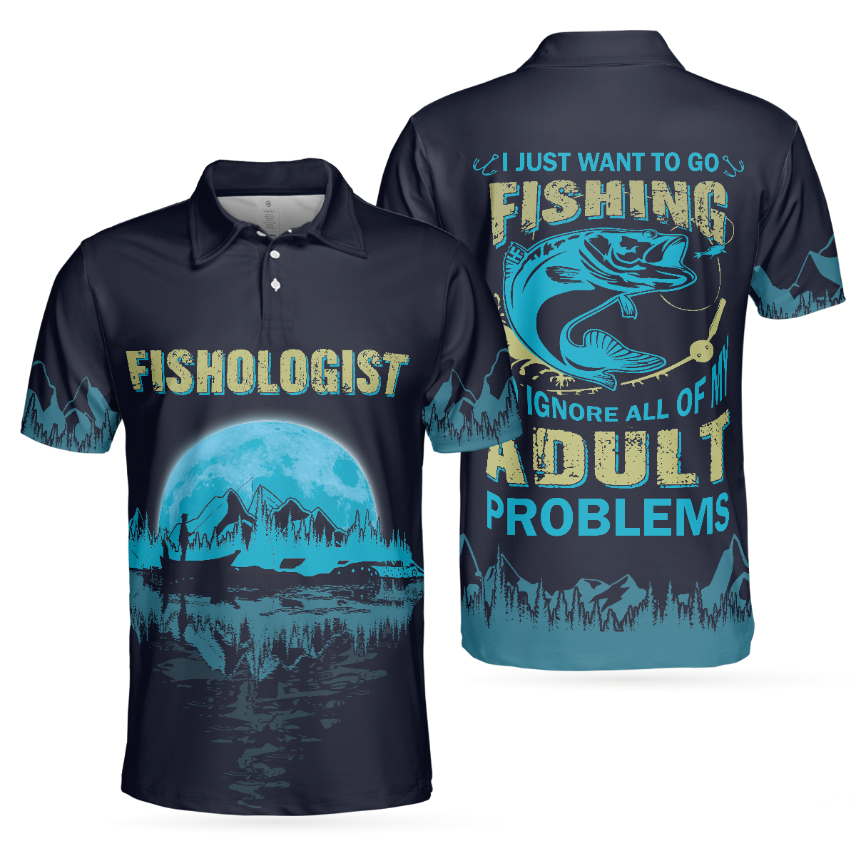 Fishologist Go Fishing Men Polo Shirt, I Just Want To Go Fishing Shirt, Best Fishing Shirt For Men, Gift For Fishing Lovers