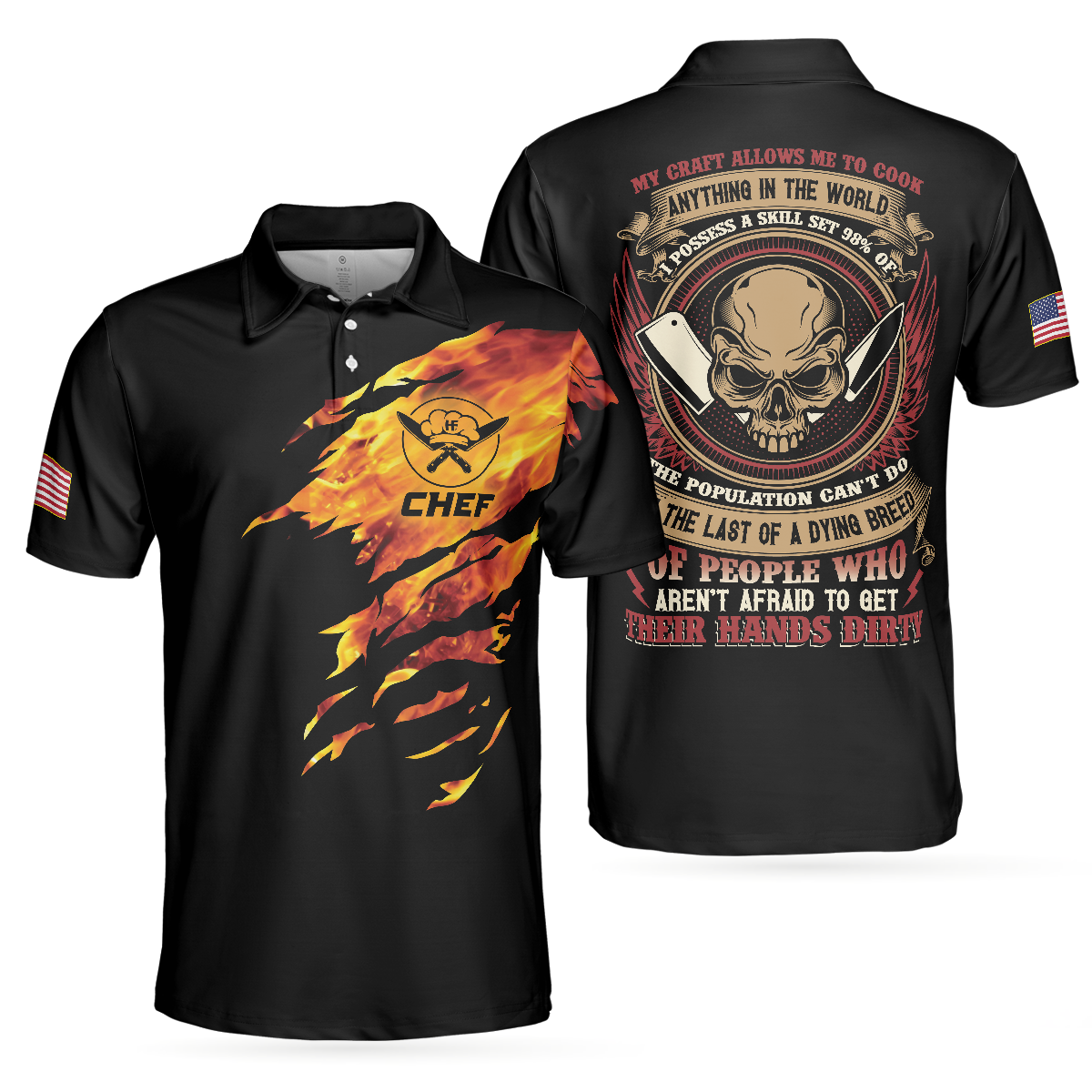 Chef My Craft Allows Me To Cook Anything Short Sleeve Polo Shirt, Skull Polo Shirt, Best Disc Golf Shirt For Men, Polo Shirt Gift For Men Golfers