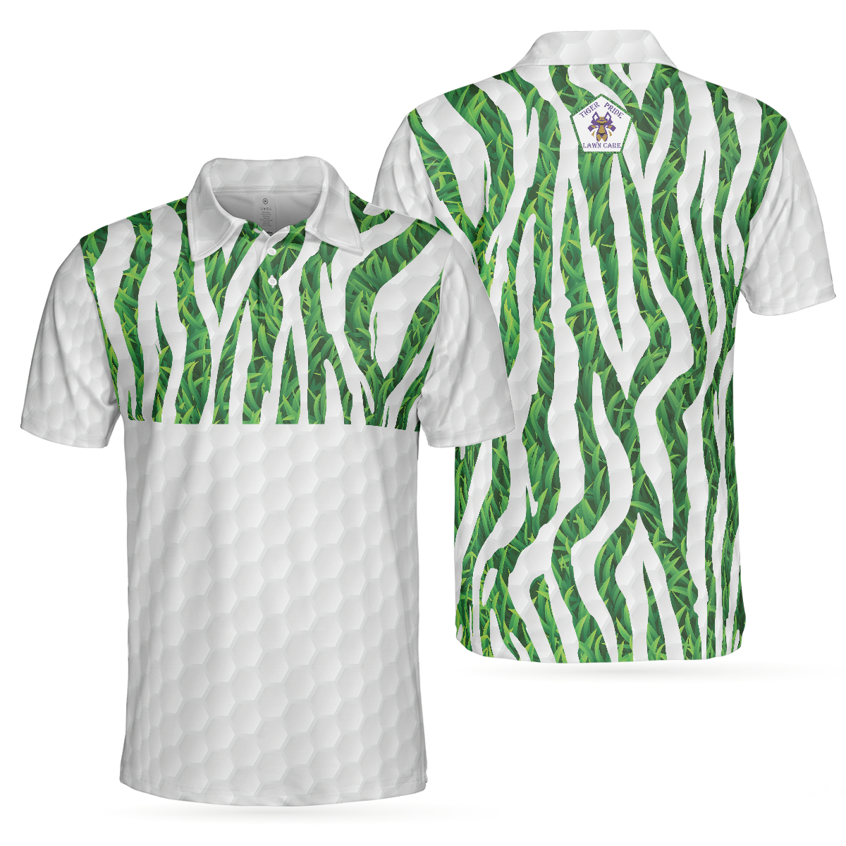 Tiger Pride Lawn Care Tiger Pattern Golf Polo Shirt - Perfect Gift For Men