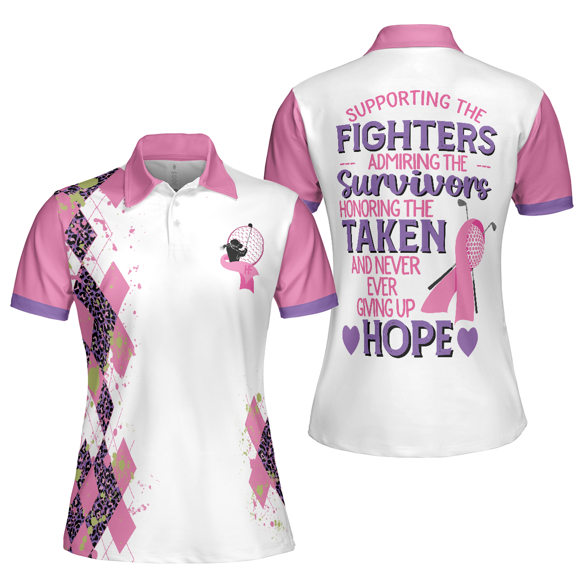 Cancer Women Polo Shirt, Supporting The Fighters Short Sleeve Women Polo Shirt - Perfect Gift For Women, Ladies