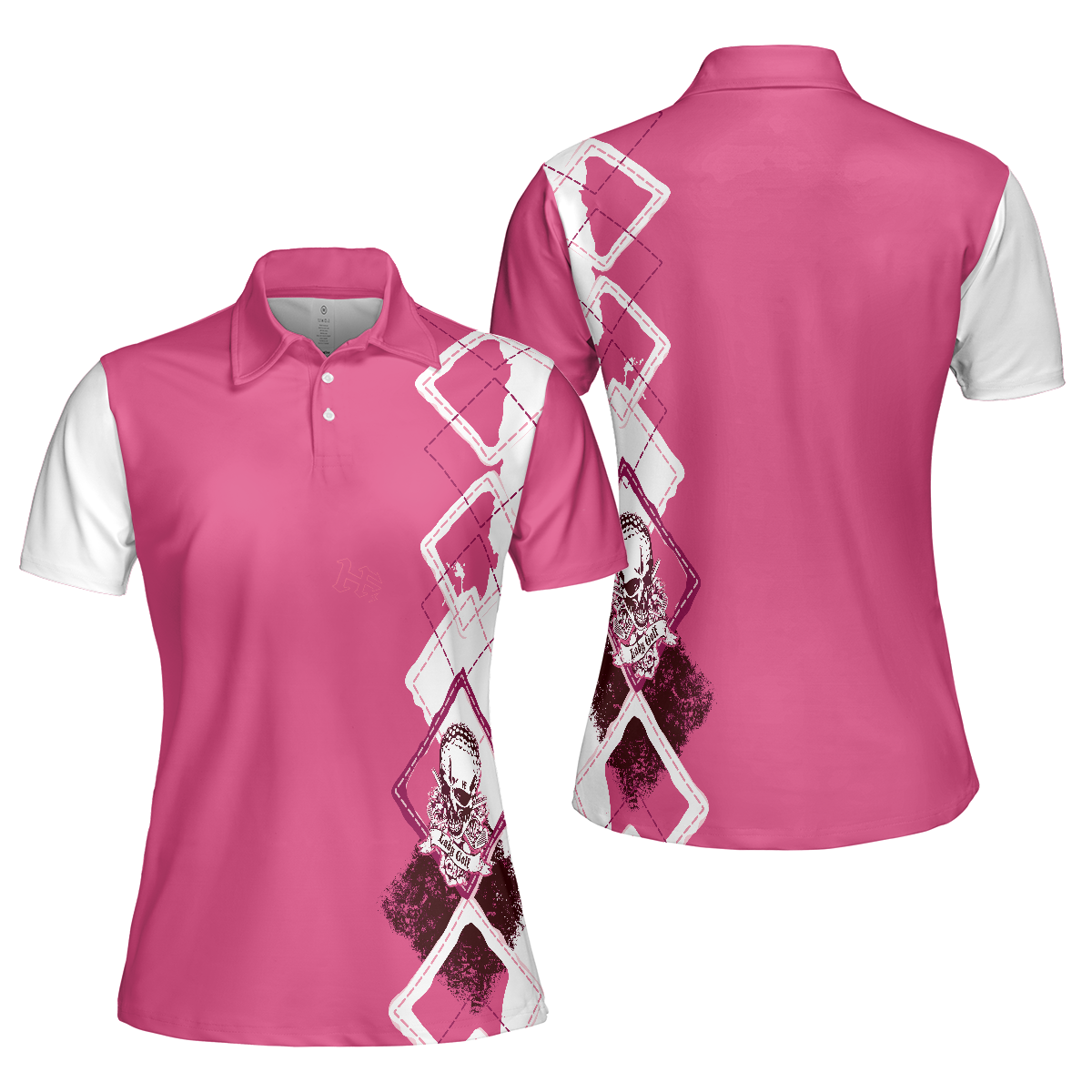 The Lady Golf Skull Short Sleeve Women Polo Shirt - Perfect Gift For Women