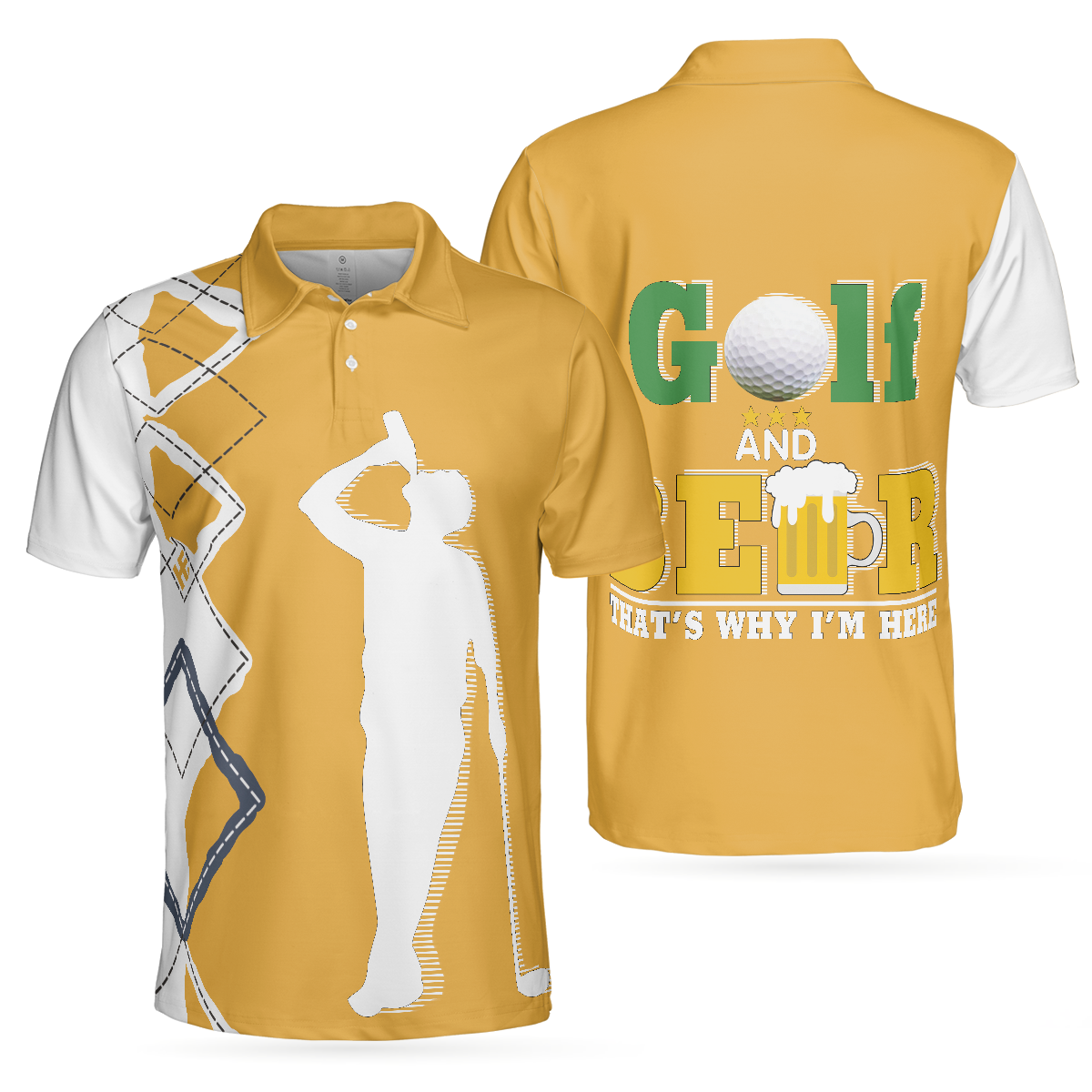 Beer And Golf Men Polo Shirt, That's Why I'm Here Beer Drinking Polo Shirt, Best Golf Shirt For Men