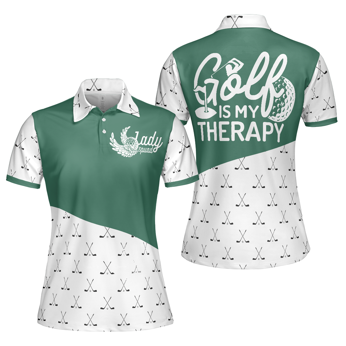 Golf Is My Therapy Golf Short Sleeve Women Polo Shirt, Golf For Ladies, Best Gift For Women Golfers