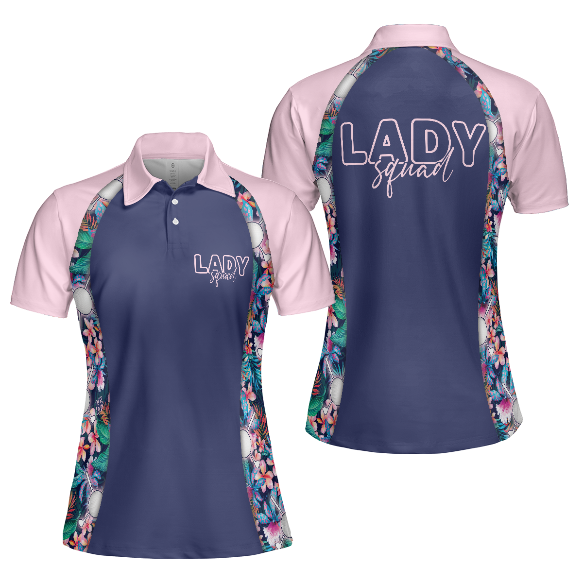 Hawaiian Dream And Golf Short Sleeve Women Polo Shirt, Flowers Tropical  Shirt For Ladies