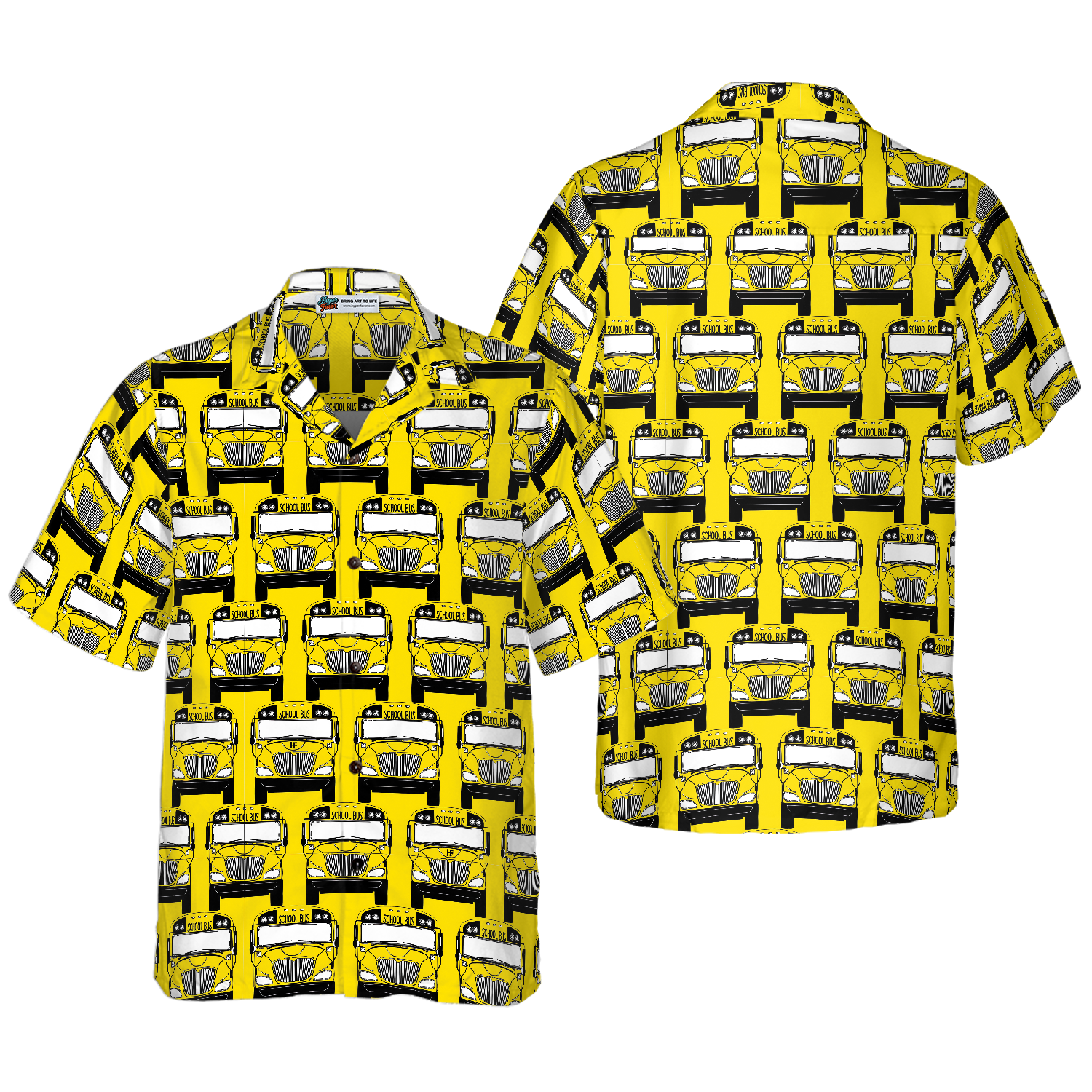 Bus Driver School Bus Pattern Hawaiian Shirt, Best Gift For Husband, Wife, Boyfriend, Girlfriend, Friend, Family