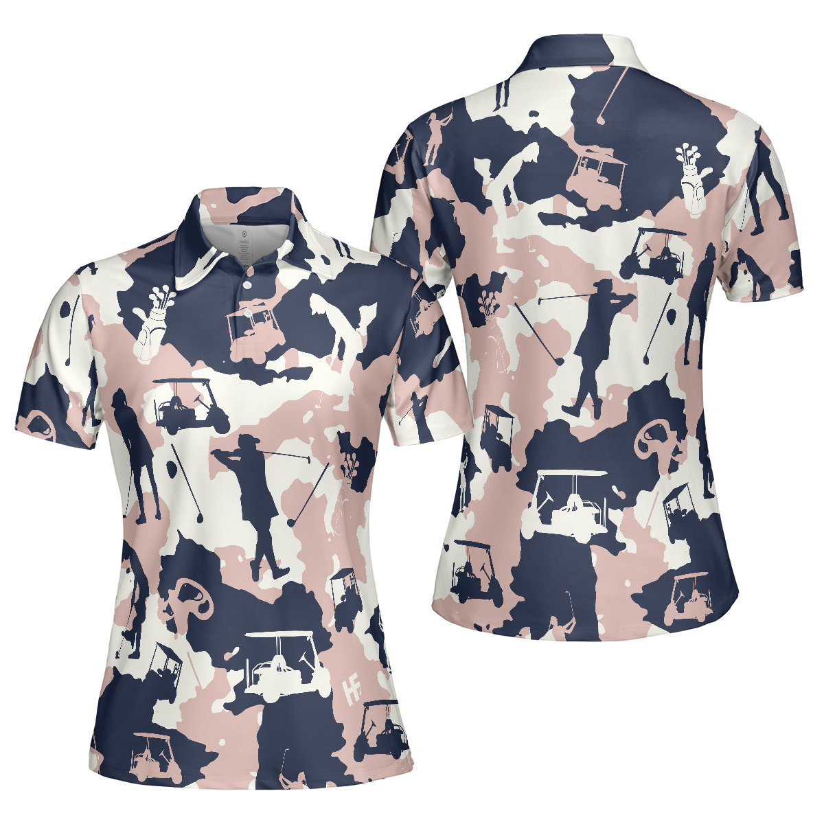 Golf Girl Camouflage V3 Short Sleeve Women Polo Shirt, Camo Golf Shirt For Ladies, Cool Golf Gift For Women, Best Gift For Women Golfers