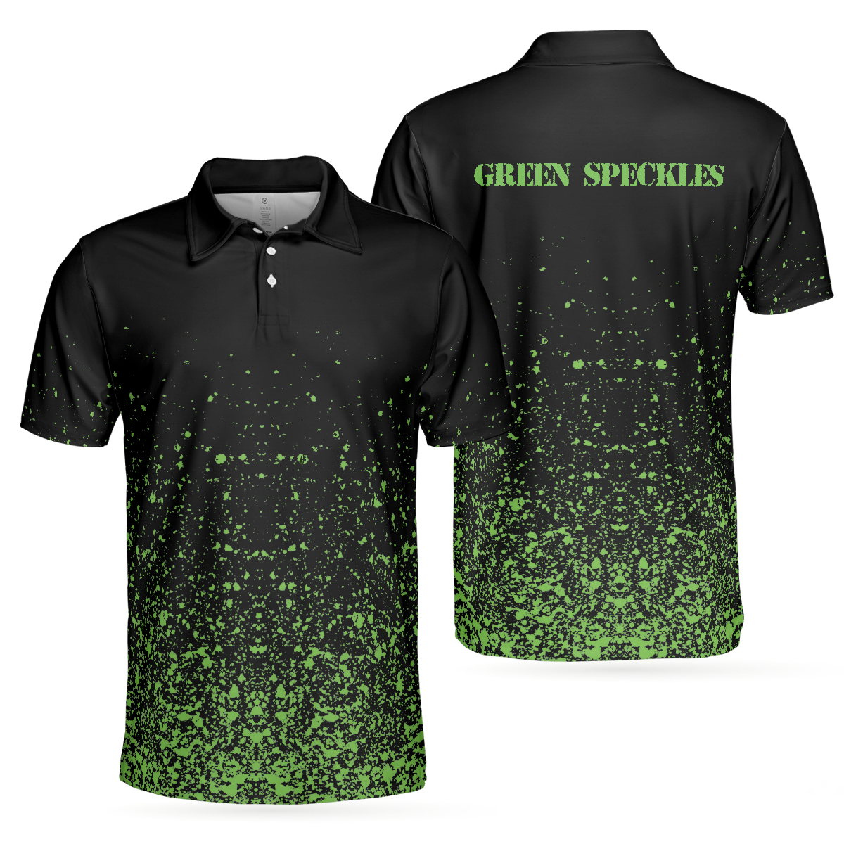 Green Speckles Polo Shirt All Over Print Men Polo Shirt, Unique Golf Shirt For Men, Cool Gift For Golfers