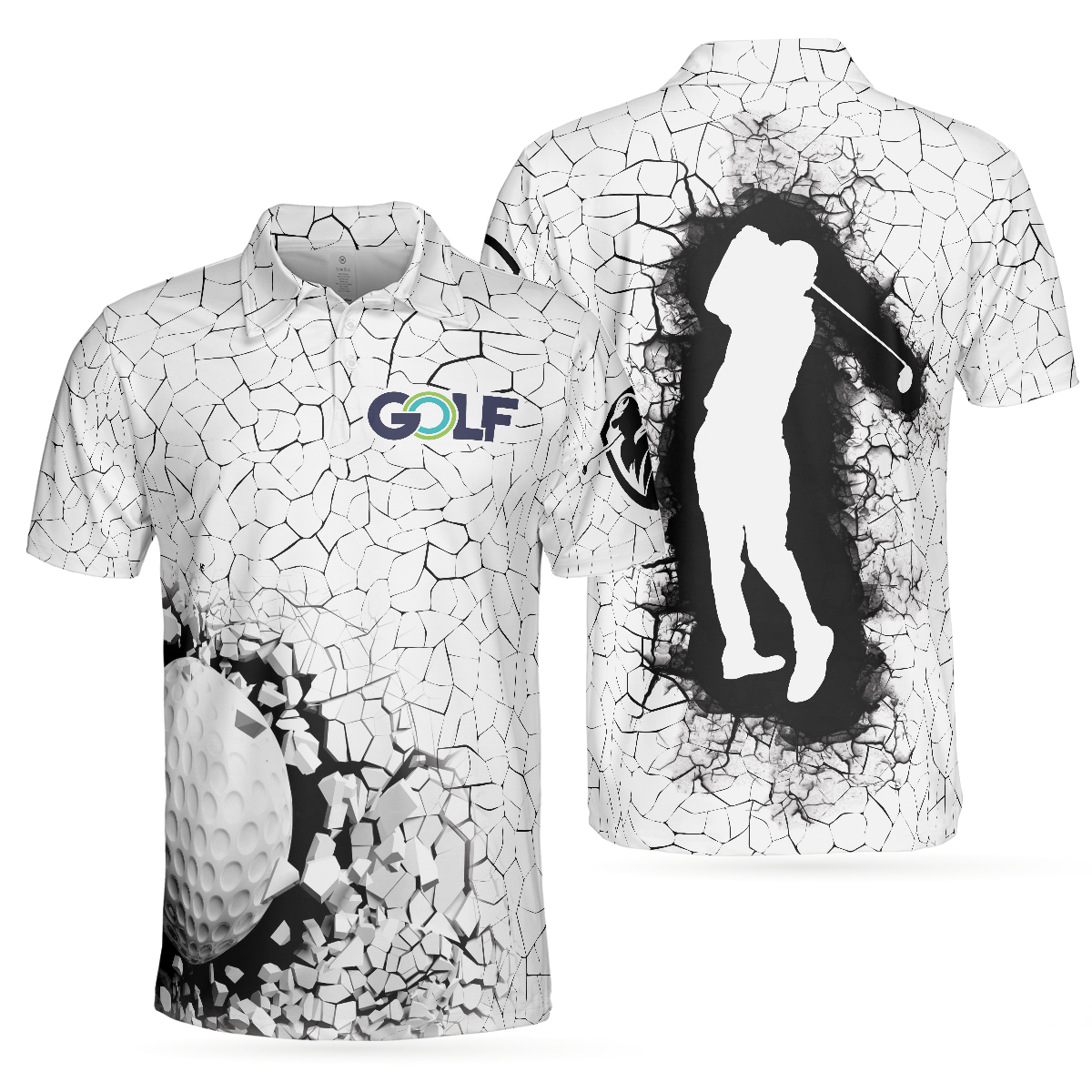 Golf Breaker Polo Shirt, Unique Design Golf Polo Shirt, Smart Golf Shirt For Men - Best Gift For Golf Lovers