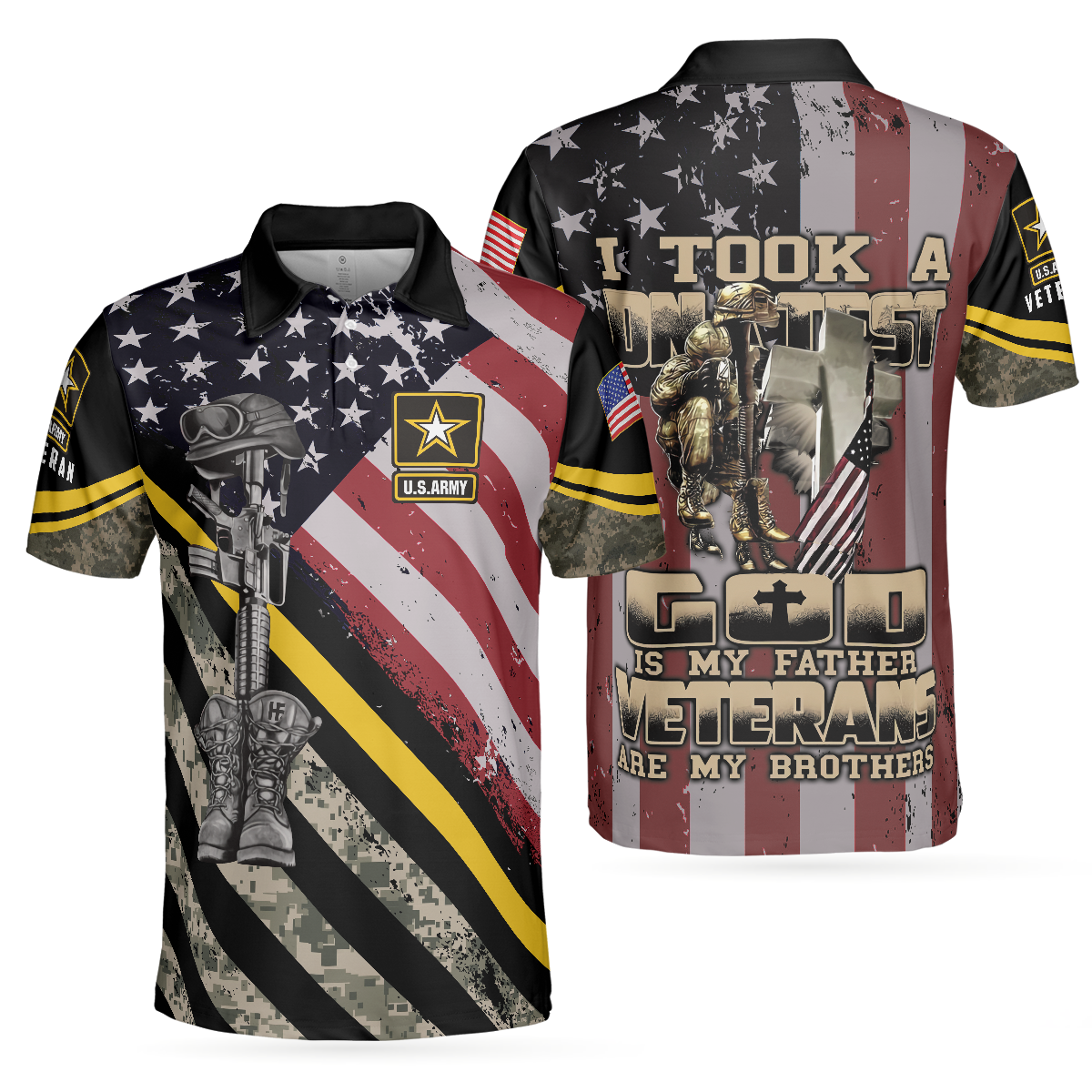 US Army Veteran DNA Polo Shirt, American Flag Veteran Polo Shirt For Adults, Best Gift Idea For Veterans - Perfect Gift For Men