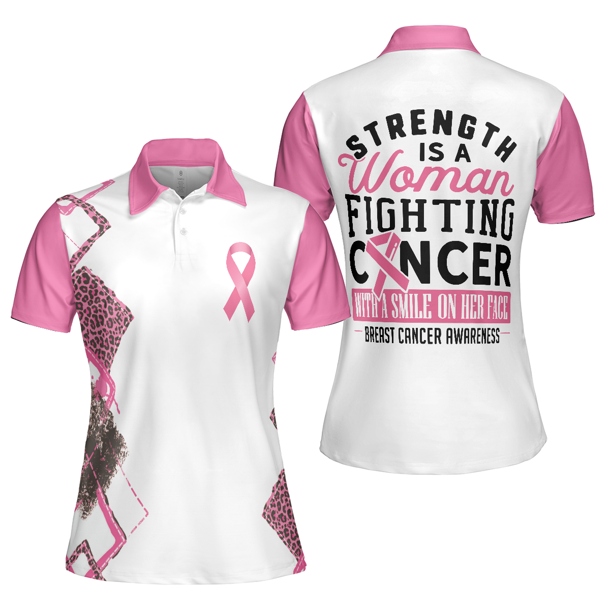 Cancer Women Polo Shirt, Strength Is A Woman Fighting Cancer With A Smile Women Polo Shirt - Best Gift For Women, Ladies