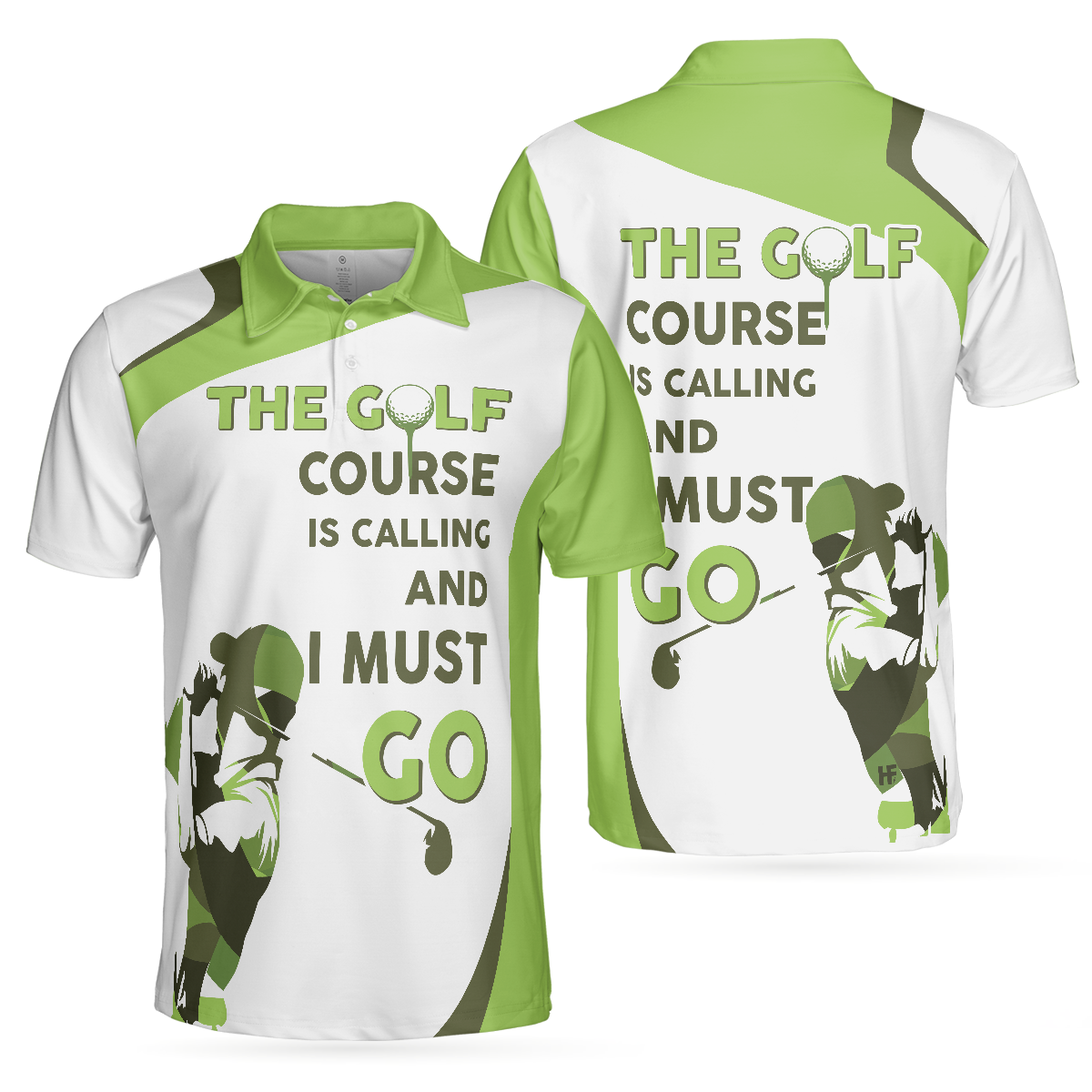 The Golf Course Is Calling And I Must Go Men Polo Shirt, White And Green Golf Shirt For Men - Perfect Gift For Men