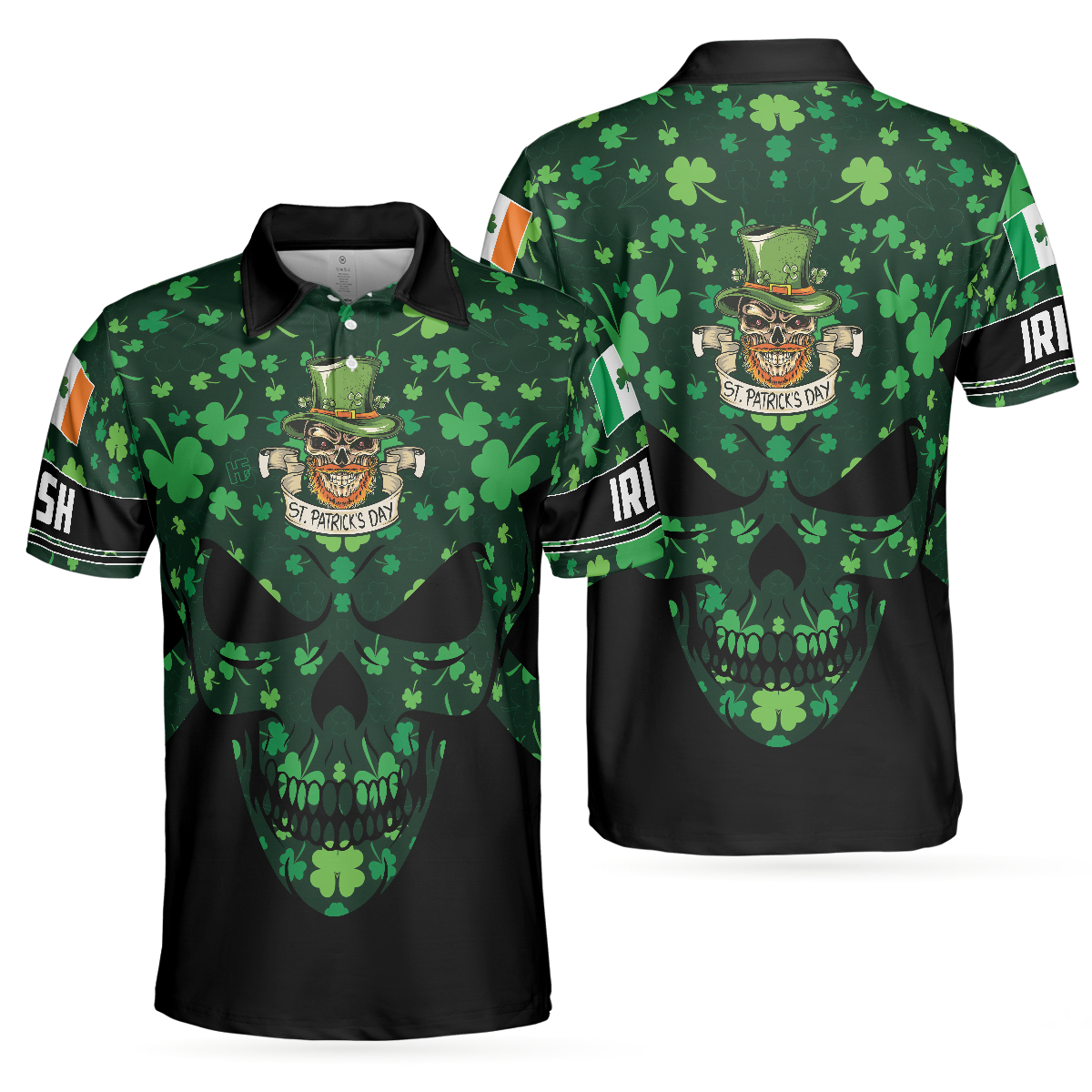 St Patrick’s Day Skull Polo Shirt, Cool Skull St Patrick's Day Polo Shirt, St Patrick Shirt For Men- Perfect Gift For Men, St Patrick Day