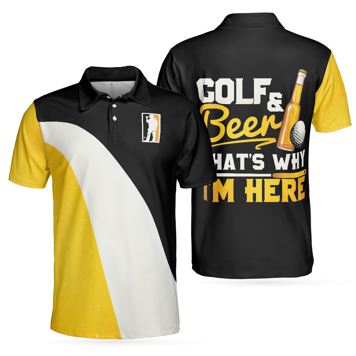 Golf And Beer That's Why I'm Here Golf Men Polo Shirt, Sporty Polo Shirt For Beer Lovers, Best Golf Shirt For Men