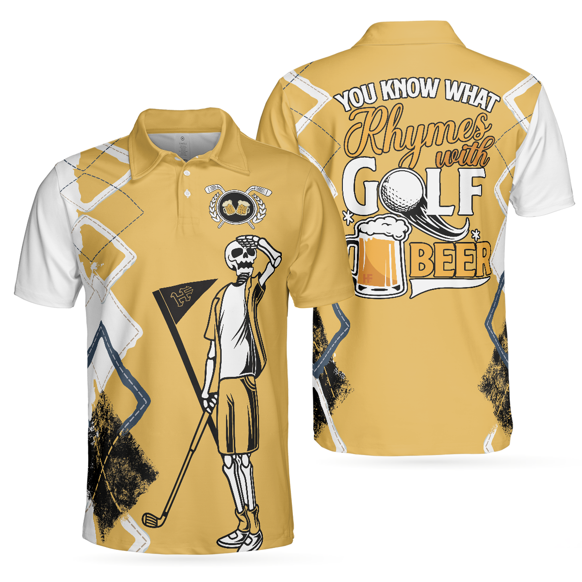 You Know What Rhymes With Golf Beer Polo Shirt, Funny Golf Shirt With Sayings, Gift For Male Golfers - Perfect Gift For Men