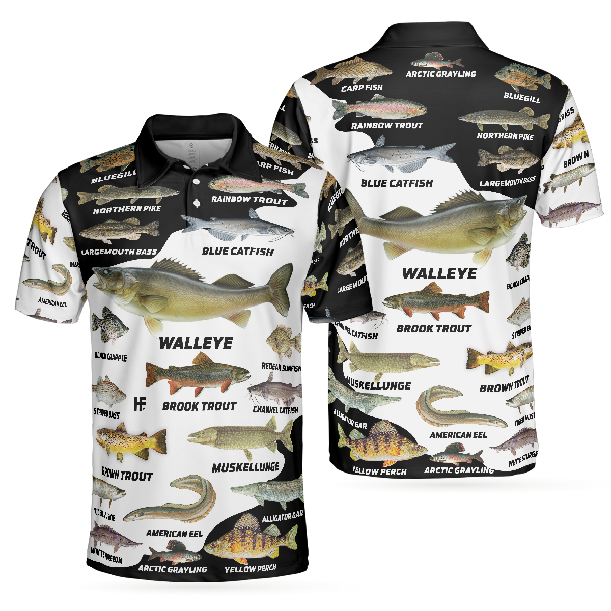 Freshwater Fish Types All Over Print Polo Shirt, Polo Golf Shirt For Men, Best Golf Shirt