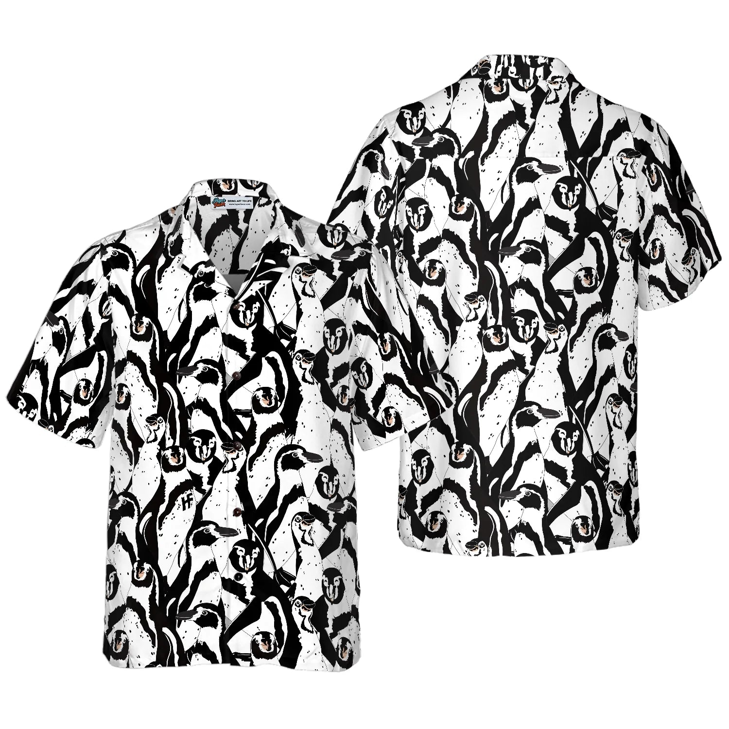 Black And White Penguin Hawaiian Shirt, Hawaiian Shirt For Men, Best Gift For Husband, Boyfriend, Friends, Family