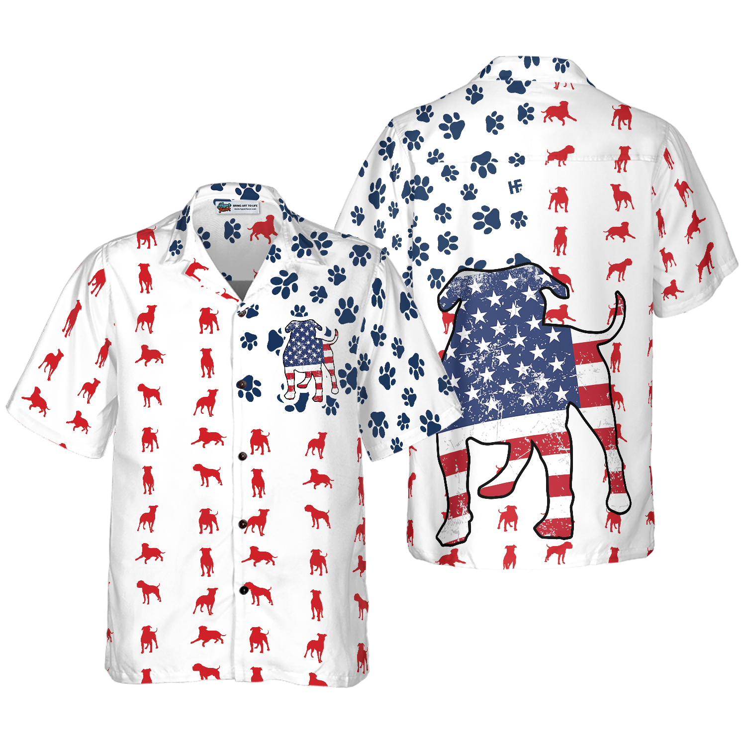 Bulldogs American Flag Hawaiian Shirt, Best Gift For Bulldog Lover, Friend, Family