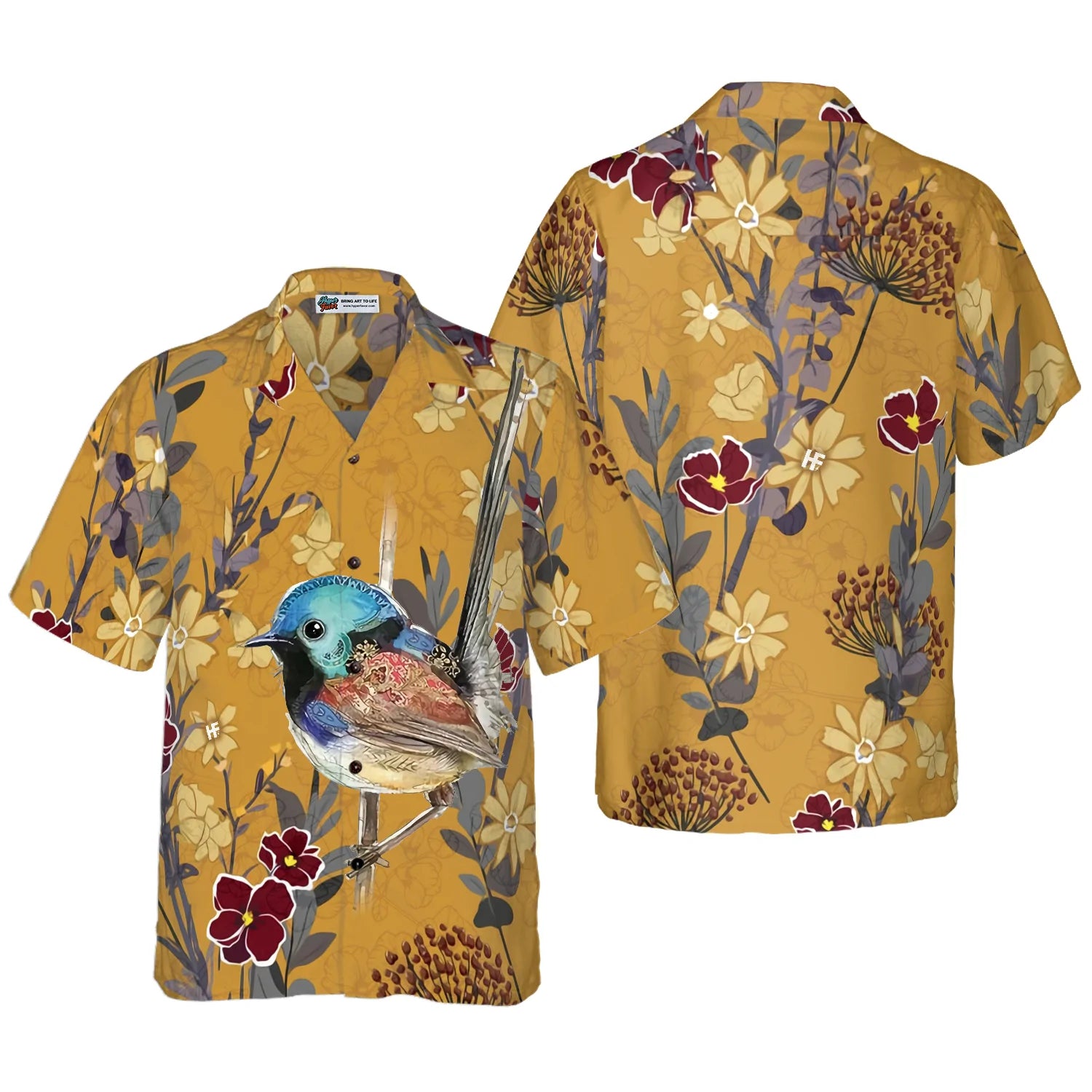 Bird And Flower Hawaiian Shirt, Bird And Flower Aloha Shirt For Men And Women Perfect Gift For Bird Lovers, Family, Friends, Husband, Boyfriend