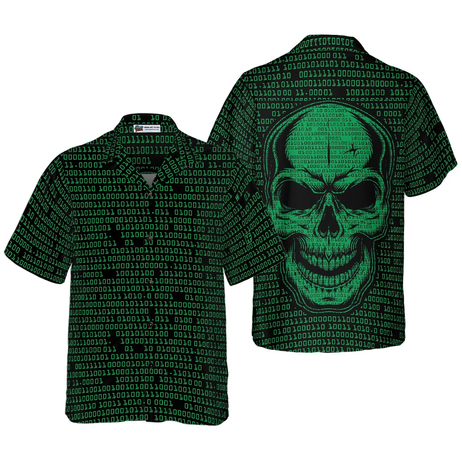 Binary Code Skull Hawaiian Shirt, Binary Code Aloha Shirt - Perfect Gift For Family, Friends, Husband, Boyfriend