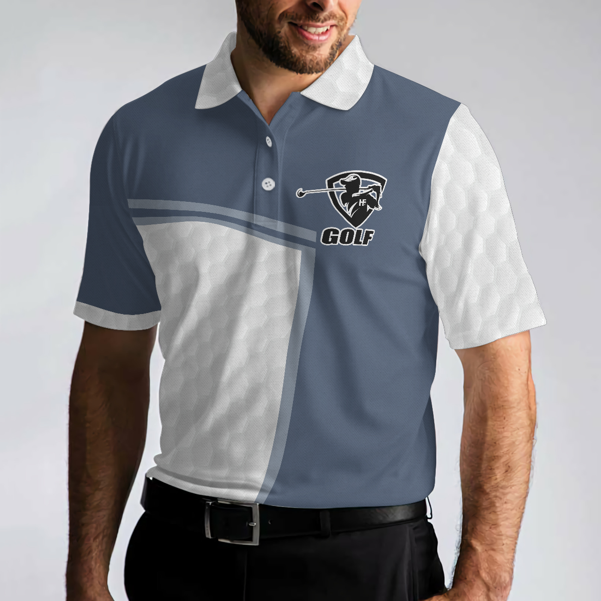 The Art Of Playing Fetch With Yourself Golf Polo Shirt, Funny White And Blue Golf Shirt - Perfect Gift For Men