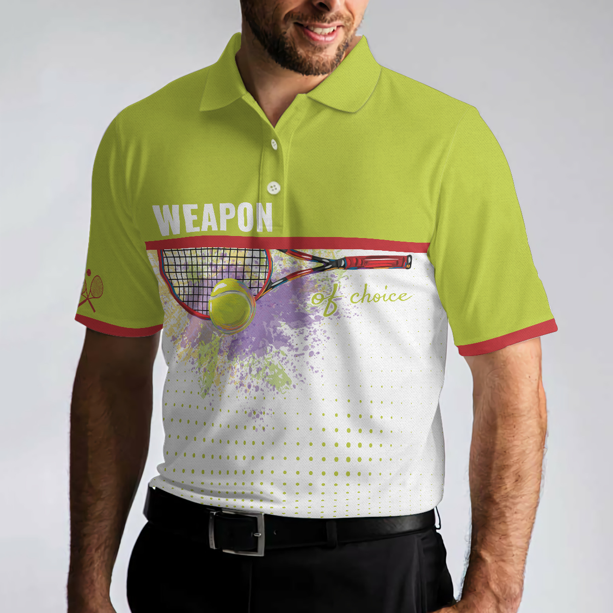 Weapon Of Choice Short Sleeve Polo Shirt, Tennis Racket Hit The Ball Polo Shirt, Best Golf Shirt For Men - Perfect Gift For Men, Tennis Players