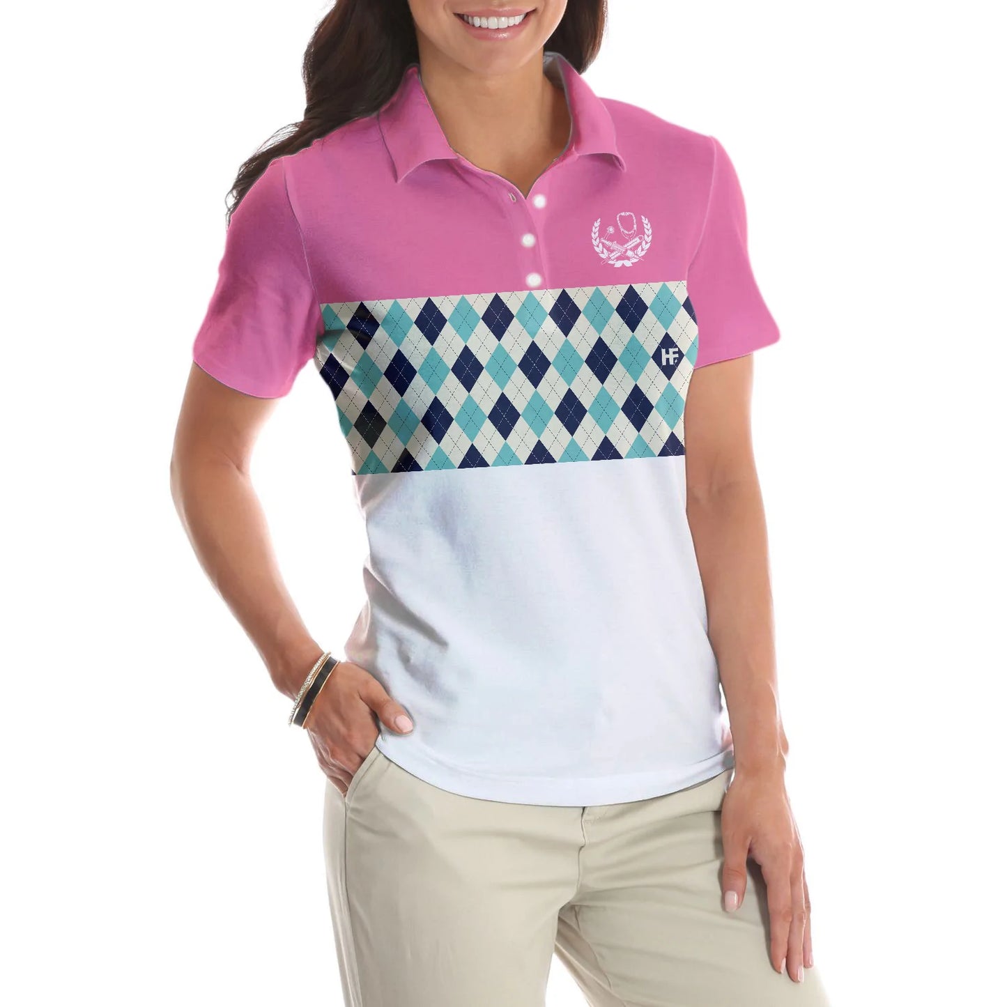 Argyle Pattern Nurses Women Polo Shirt, I Was Born To Be A School Nurse Short Sleeve Shirt For Nurses, Nurse Vibes Shirt