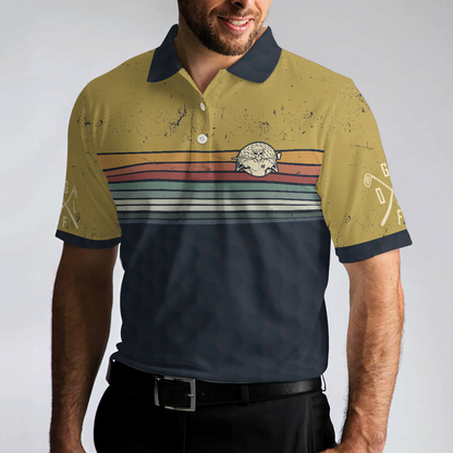 Vintage Golf Men Polo Shirt, Best Dad By Par Golf Dad Polo Shirt, Plus Size Golfing Polo Style Shirt, Best Gift For Golf Addicts Dad